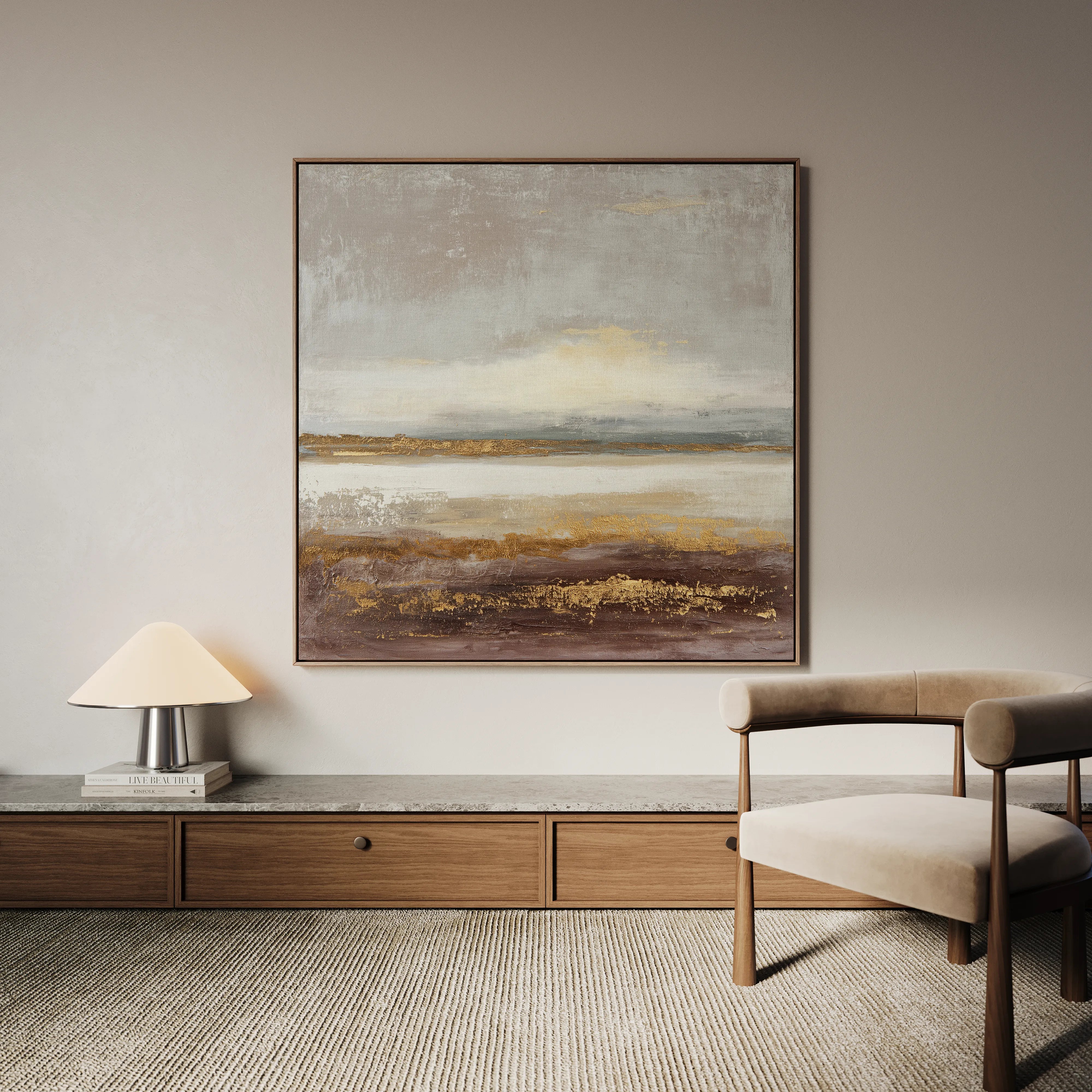 Abstract 894 Canvas Art 60 x 60 cm / Black