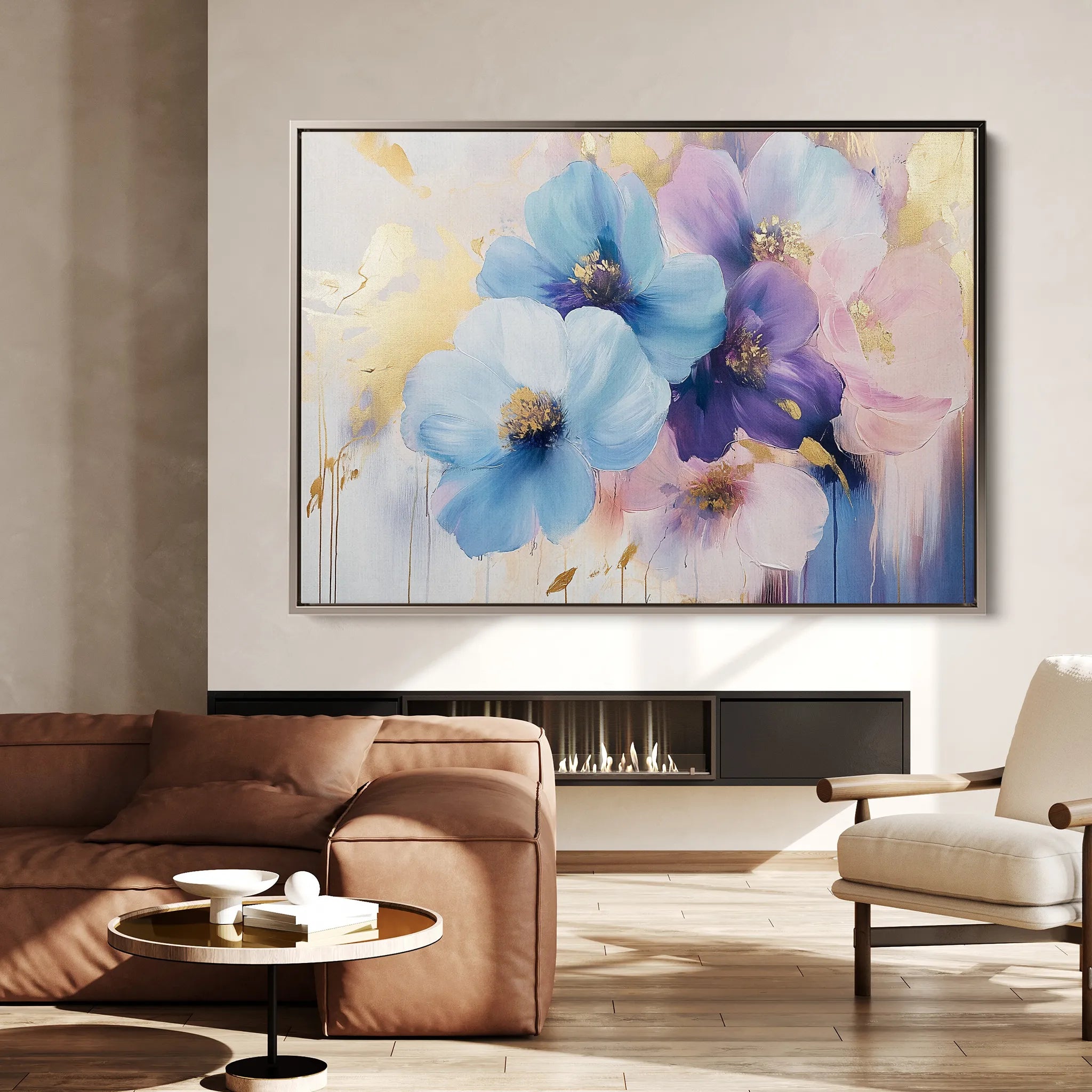 Floral 894 Canvas Art 60 x 40 cm / Black