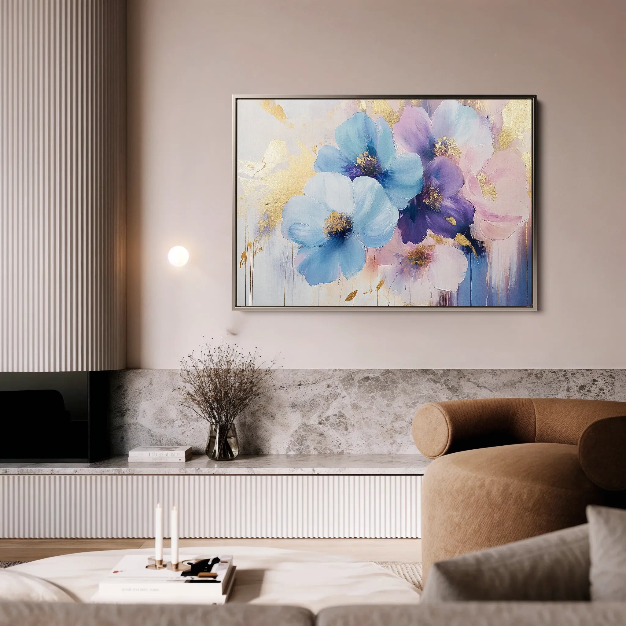 Floral 894 Canvas Art 60 x 40 cm / Black