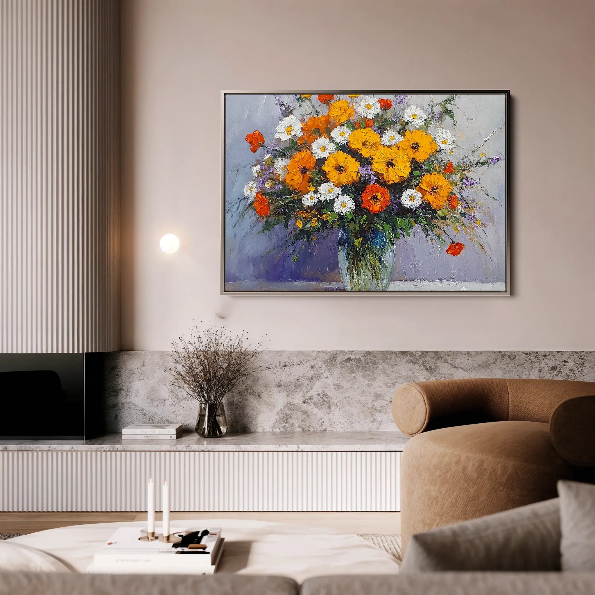 Floral 895 Canvas Art 60 x 40 cm / Black