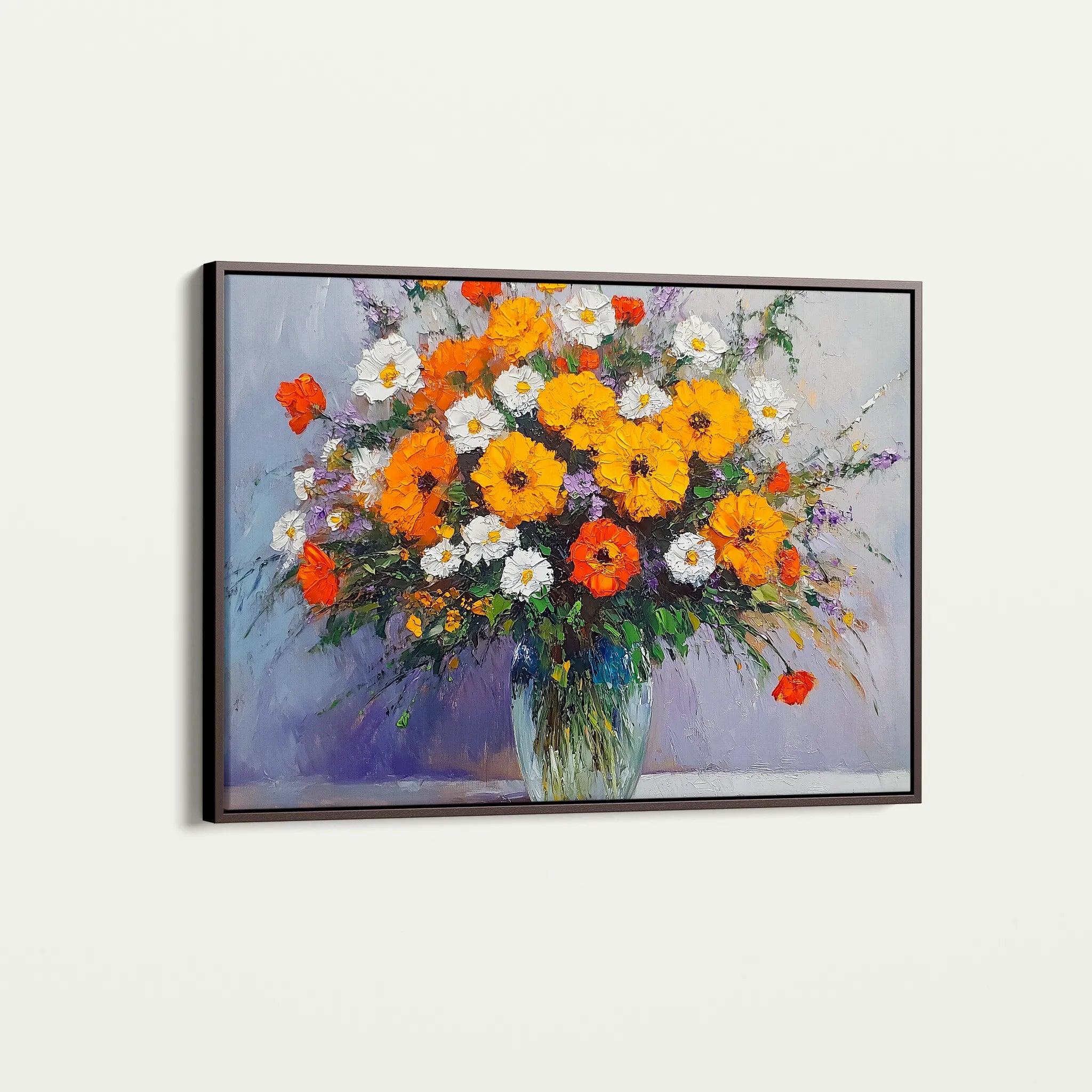 Floral 895 Canvas Art 60 x 40 cm / Black