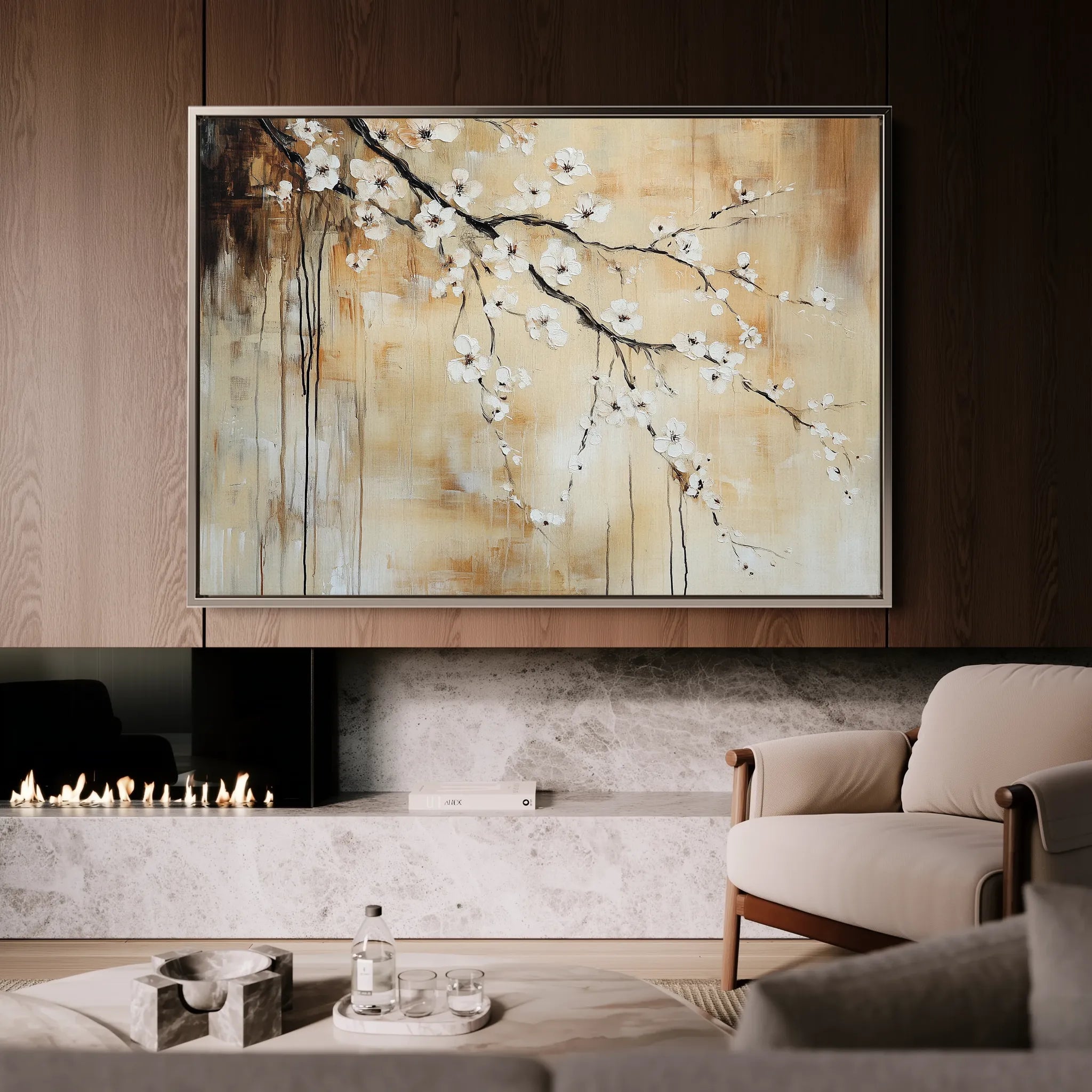 Floral 896 Canvas Art 60 x 40 cm / Black