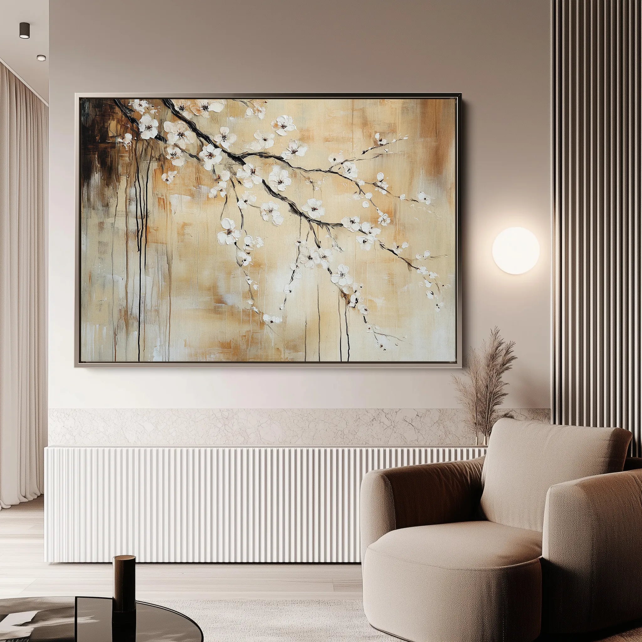 Floral 896 Canvas Art 60 x 40 cm / Black