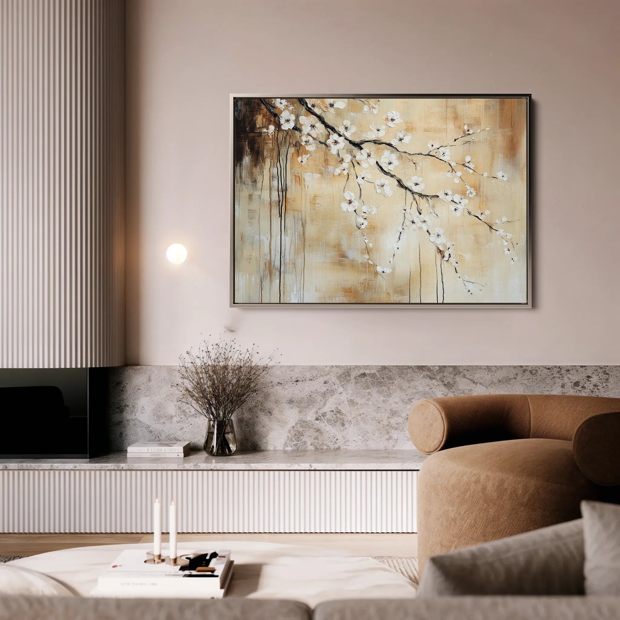 Floral 896 Canvas Art 60 x 40 cm / Black