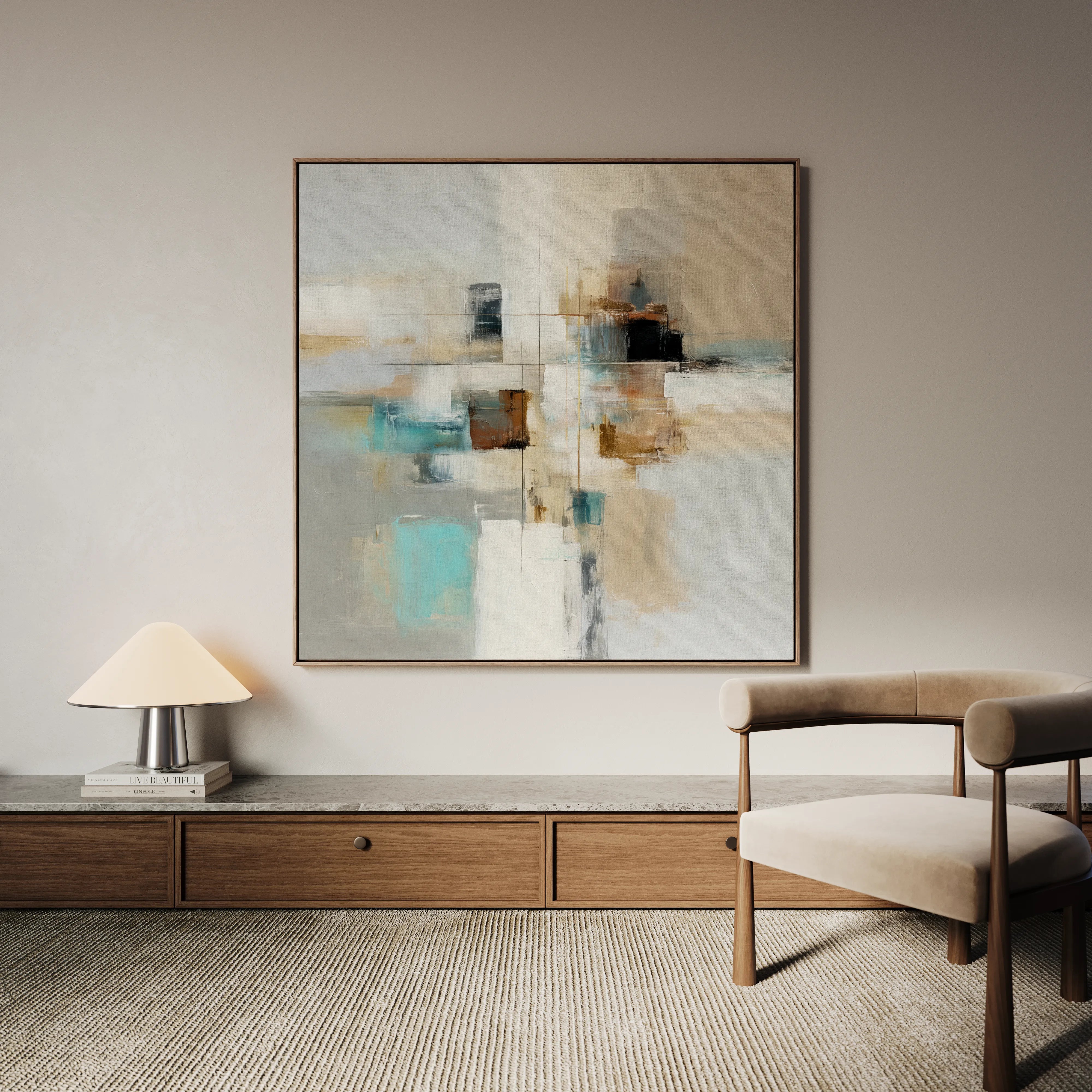 Abstract 897 Canvas Art 60 x 60 cm / Black