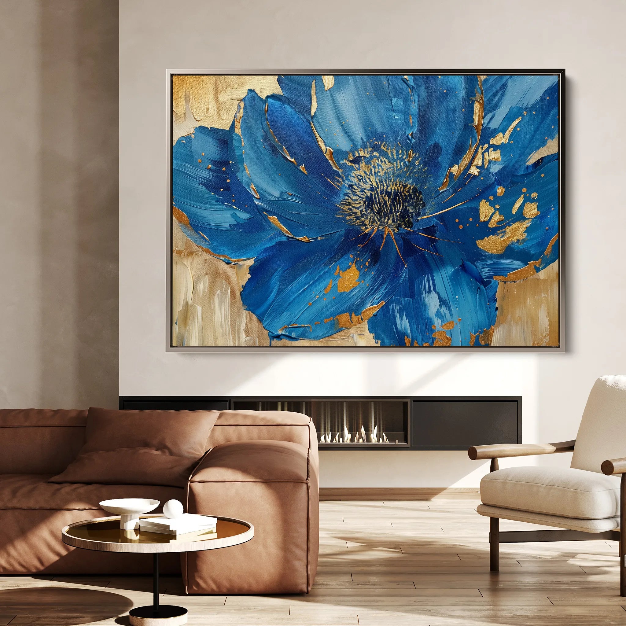 Floral 897 Canvas Art 60 x 40 cm / Black