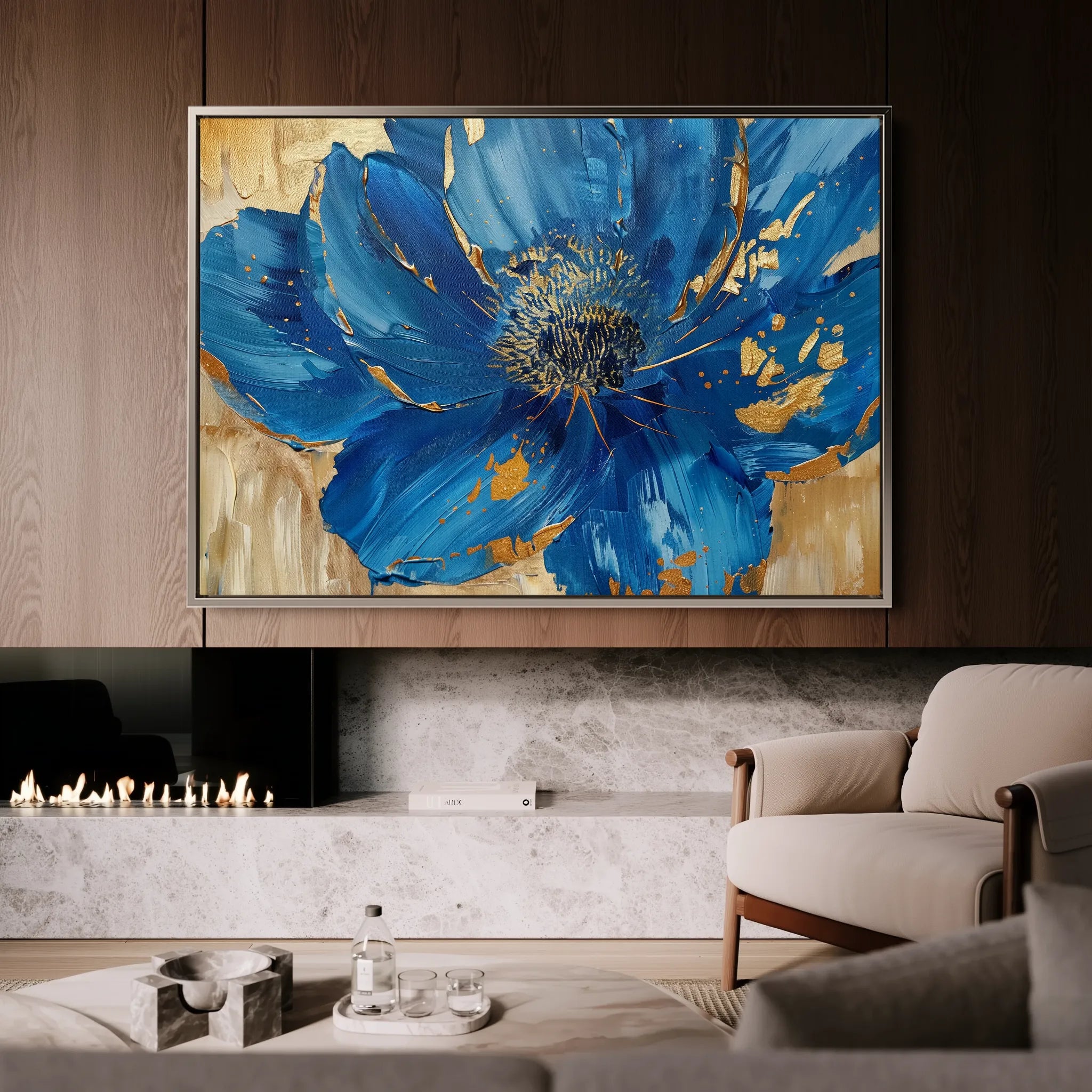 Floral 897 Canvas Art 60 x 40 cm / Black