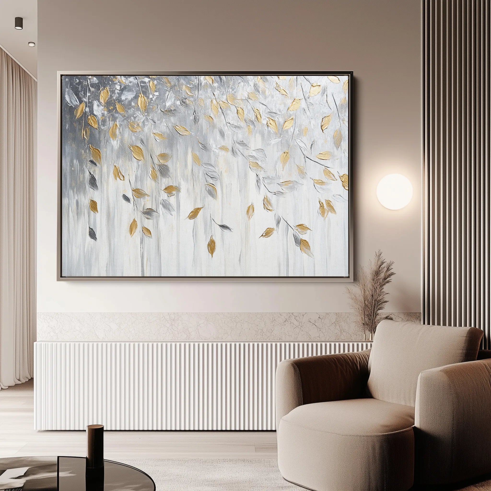 Floral 898 Canvas Art 60 x 40 cm / Black