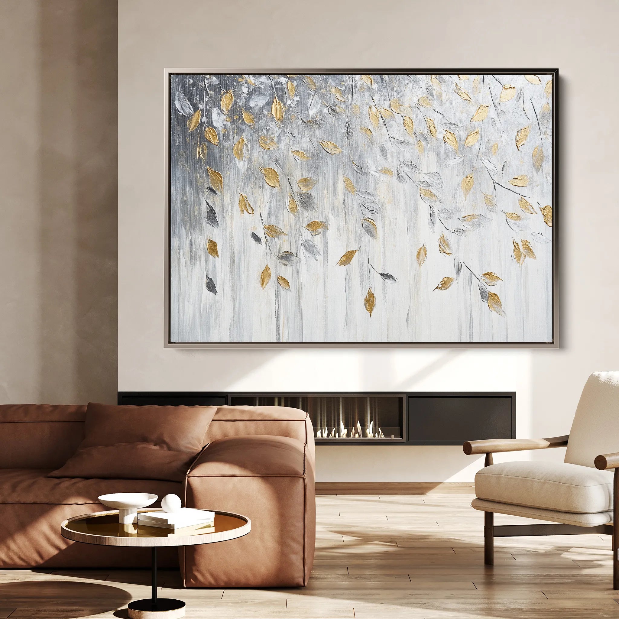 Floral 898 Canvas Art 60 x 40 cm / Black