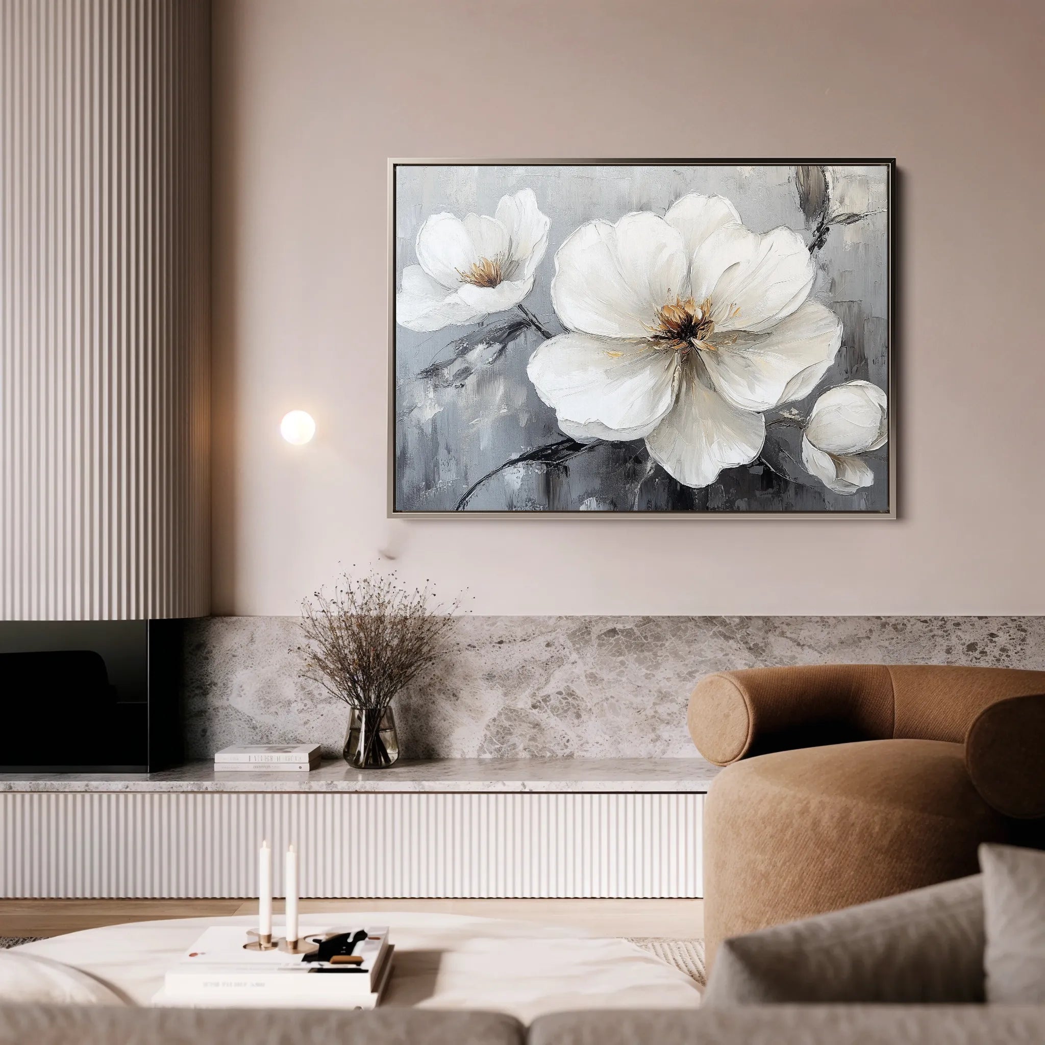 Floral 899 Canvas Art 60 x 40 cm / Black