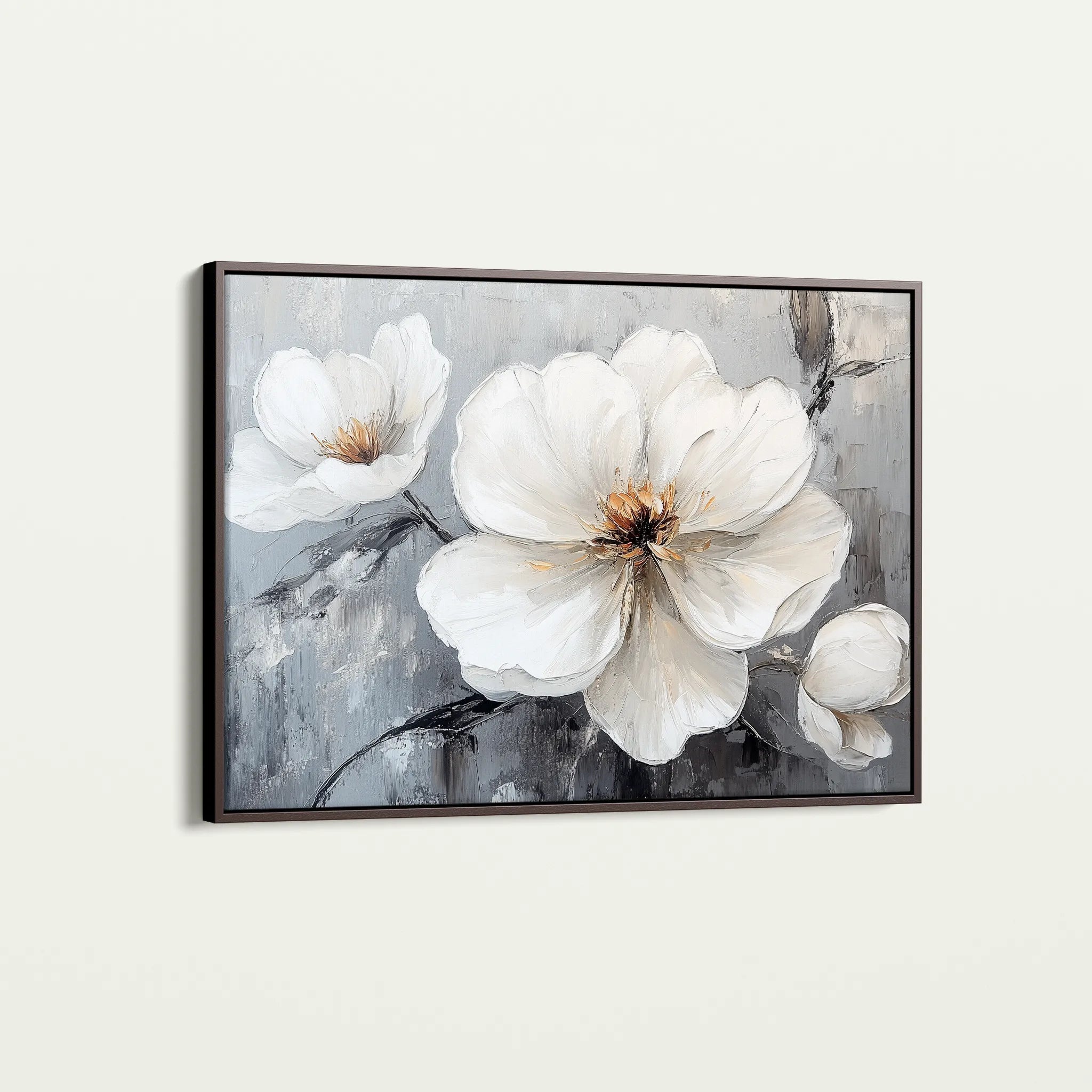 Floral 899 Canvas Art 60 x 40 cm / Black