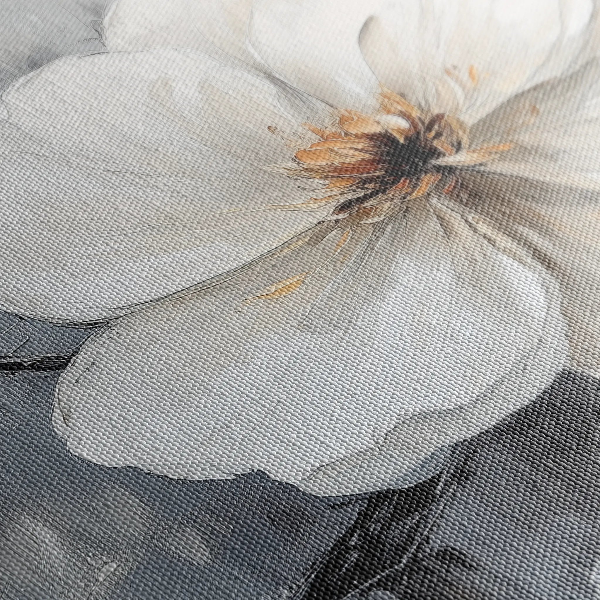 Floral 899 Canvas Art 60 x 40 cm / Black