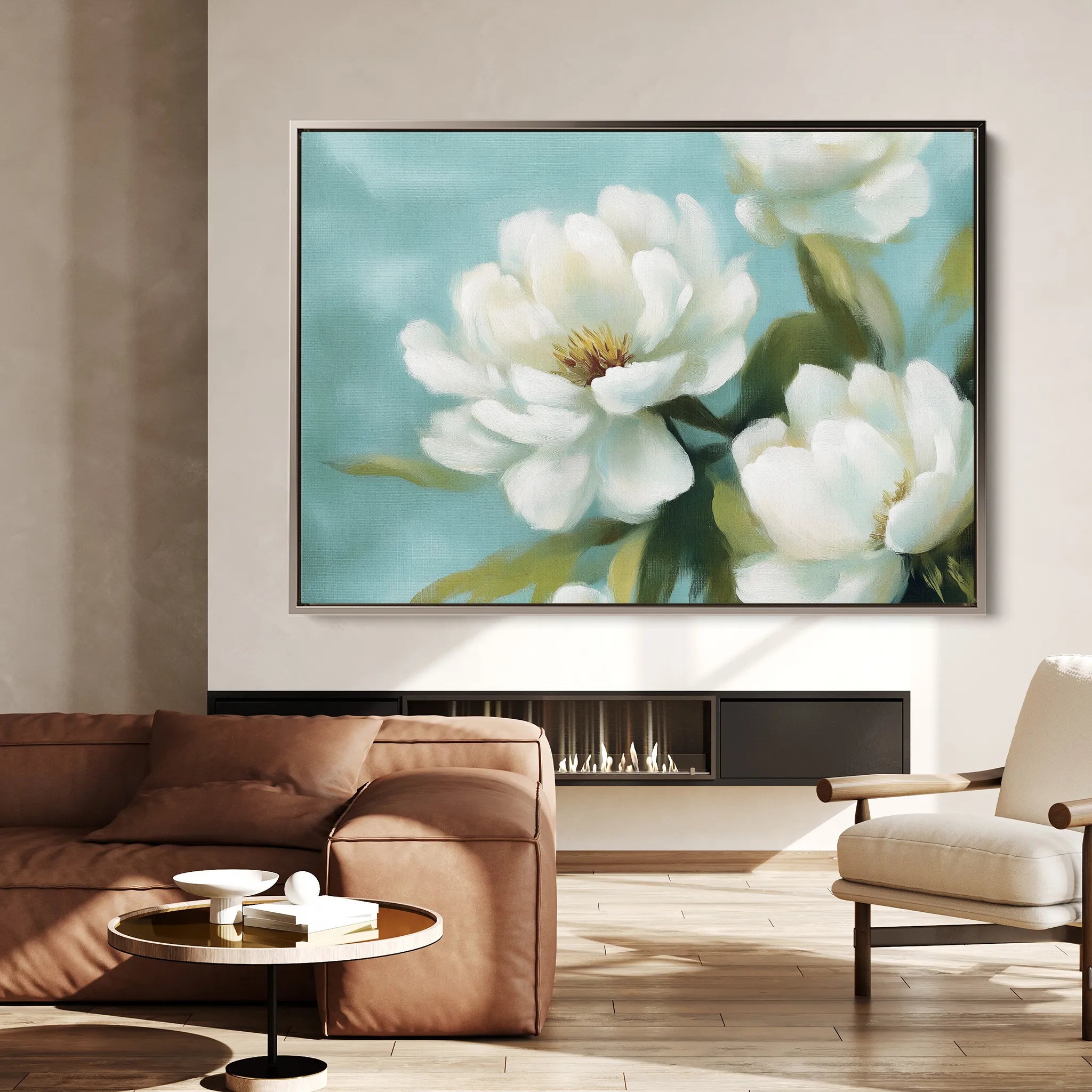 Floral 900 Canvas Art 60 x 40 cm / Black