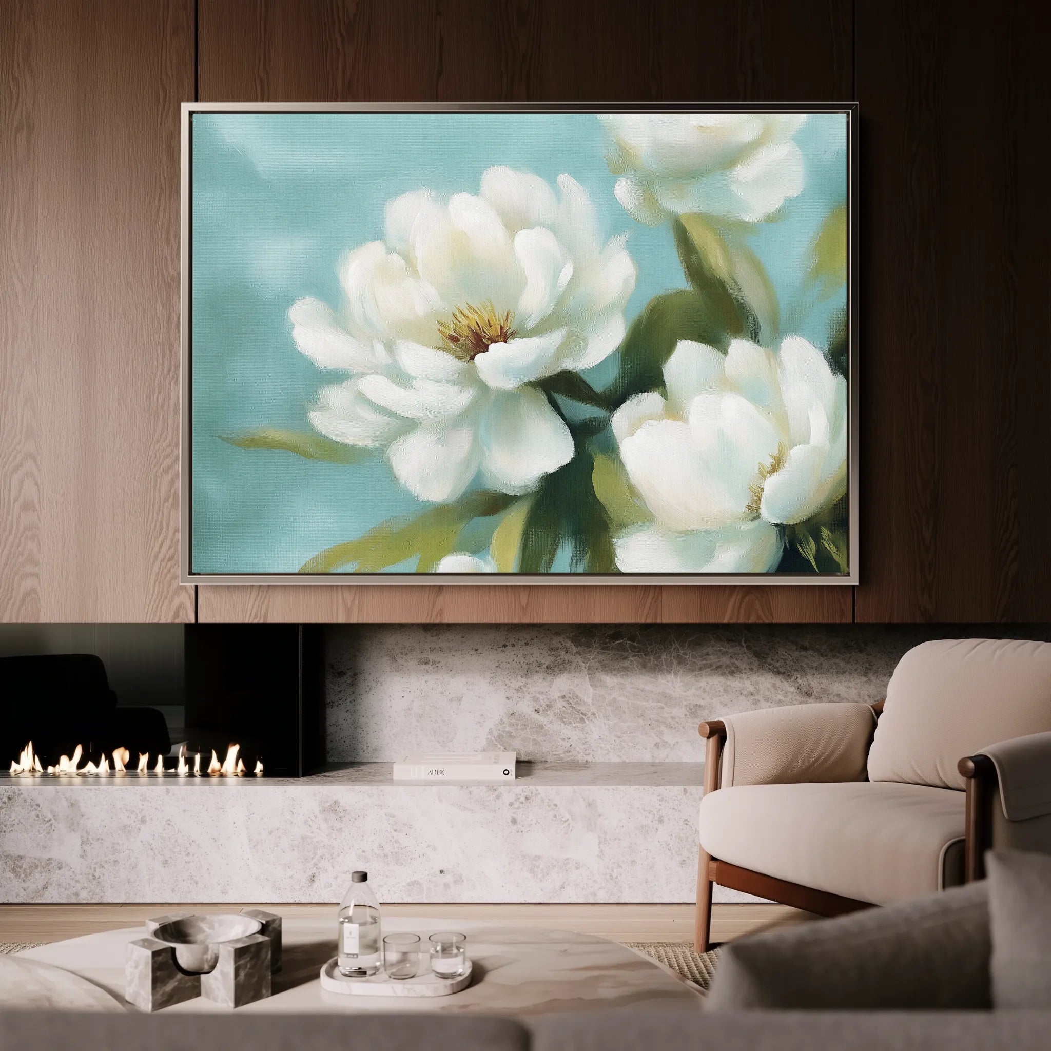 Floral 900 Canvas Art 60 x 40 cm / Black