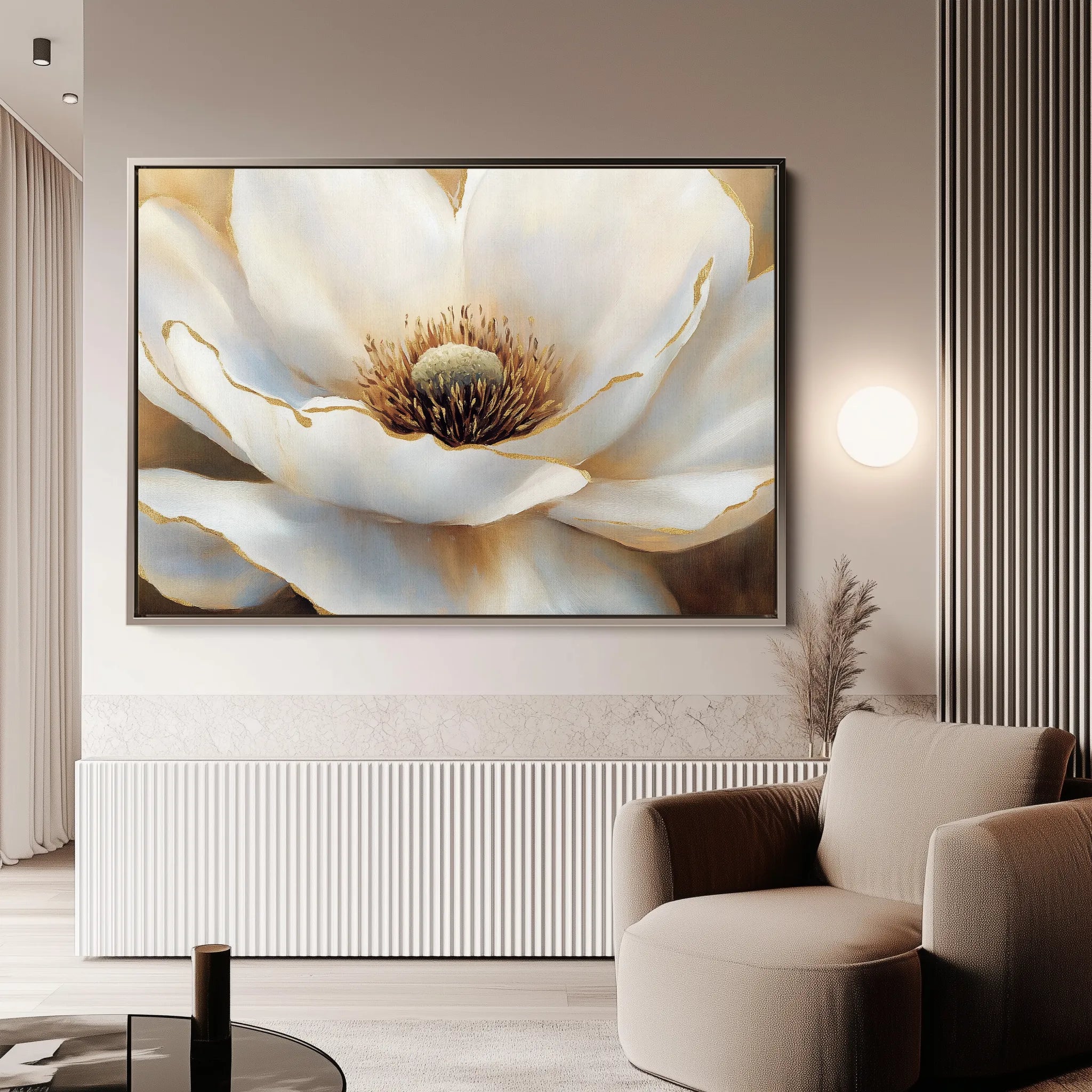 Floral 901 Canvas Art 60 x 40 cm / Black