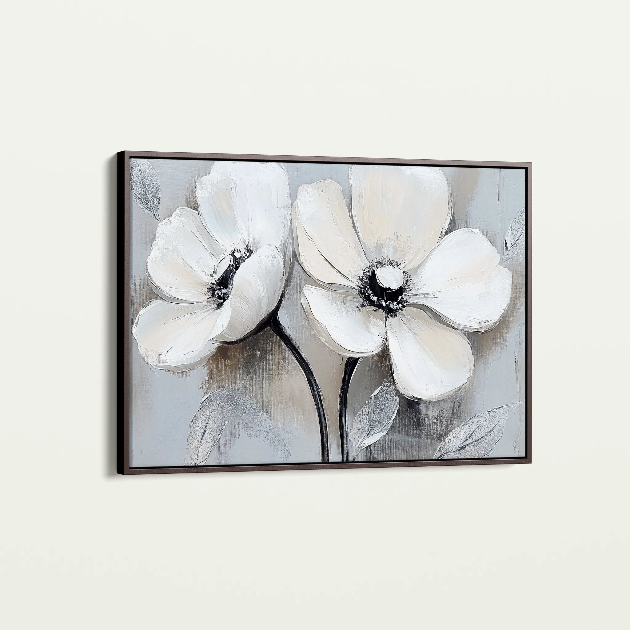 Floral 902 Canvas Art 60 x 40 cm / Black
