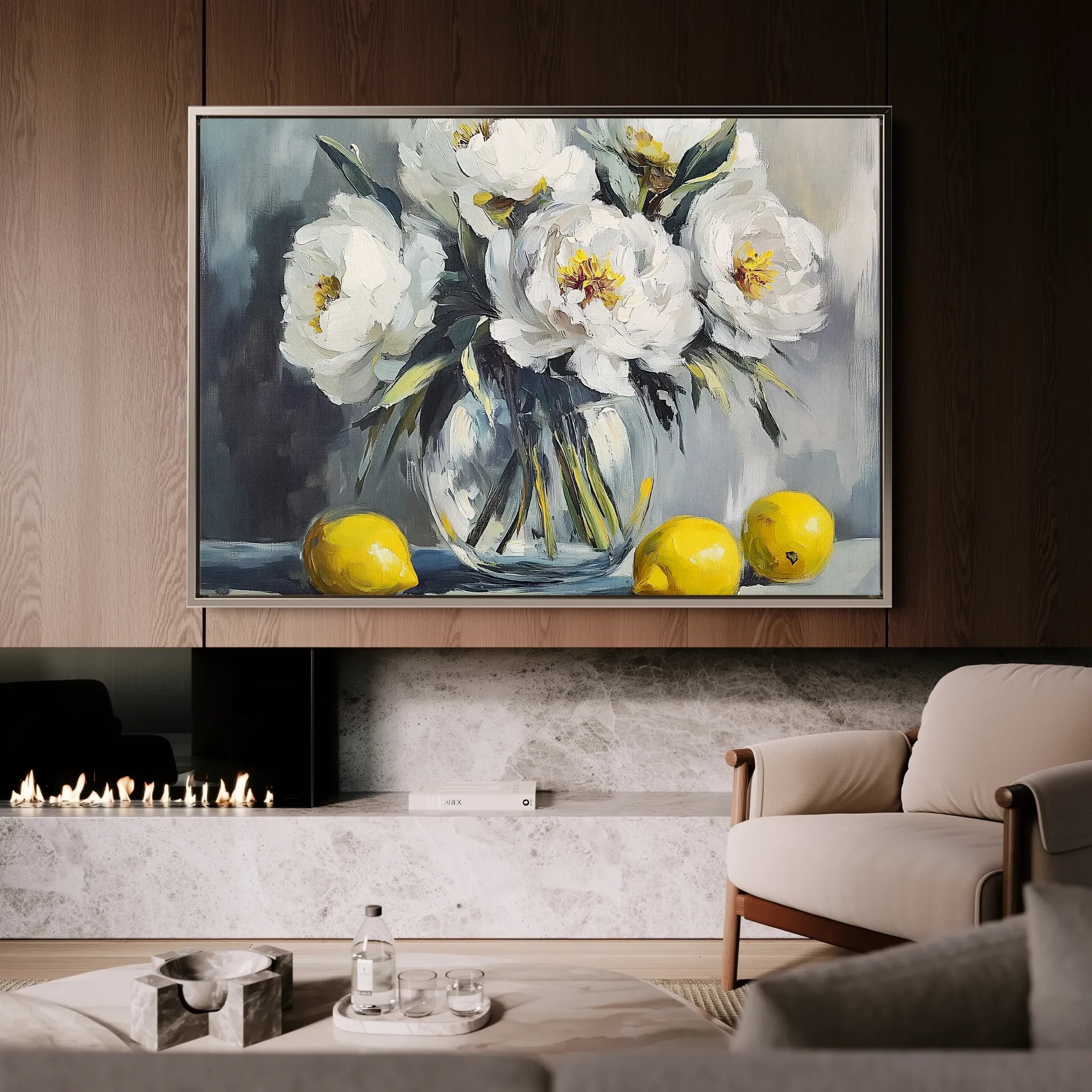 Floral 905 Canvas Art 60 x 40 cm / Black