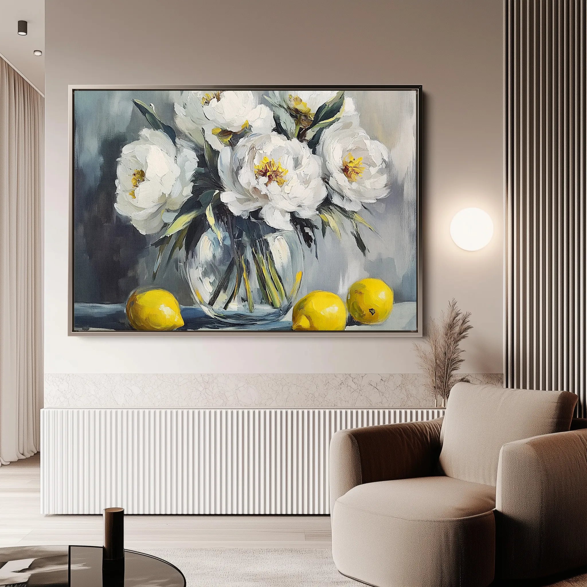Floral 905 Canvas Art 60 x 40 cm / Black