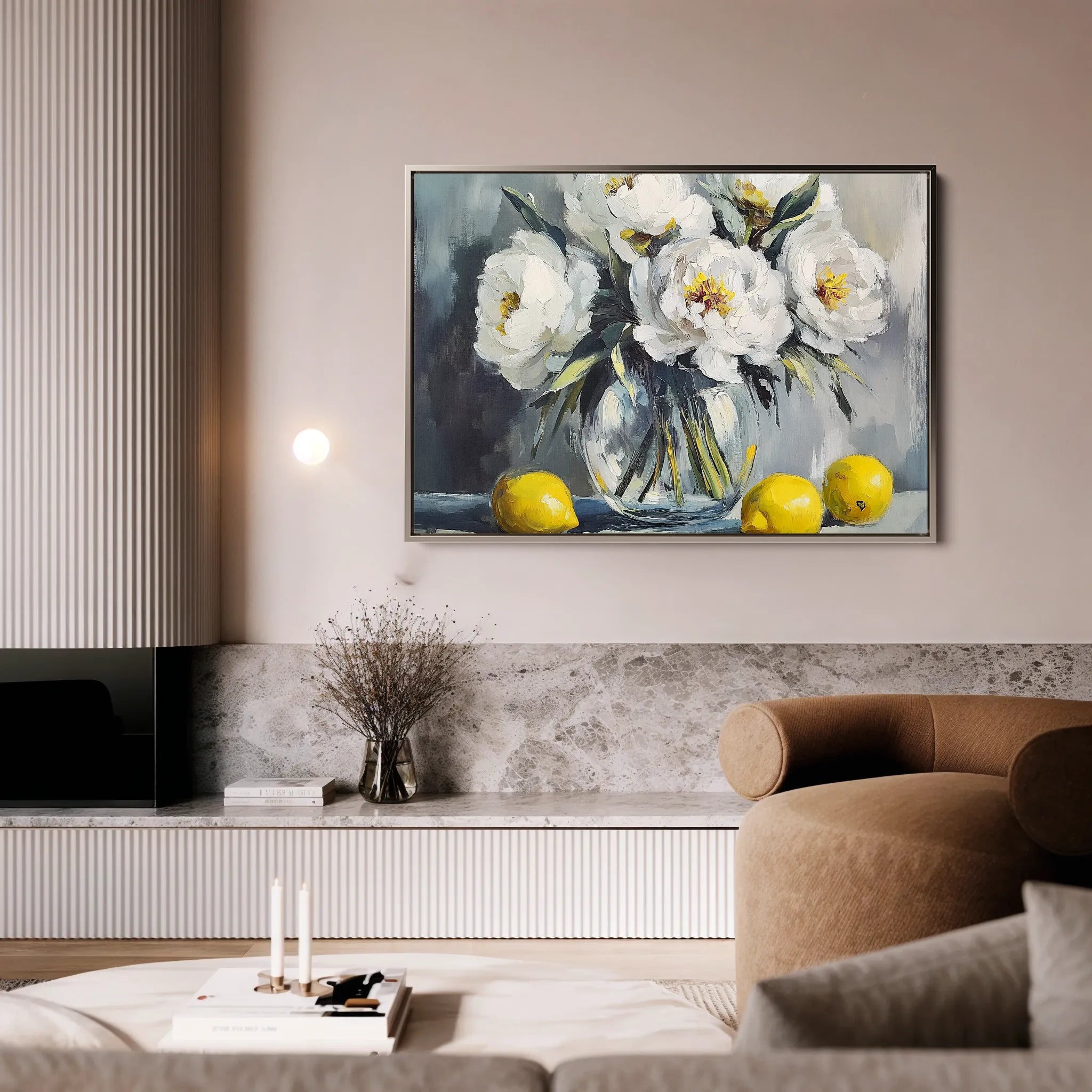 Floral 905 Canvas Art 60 x 40 cm / Black