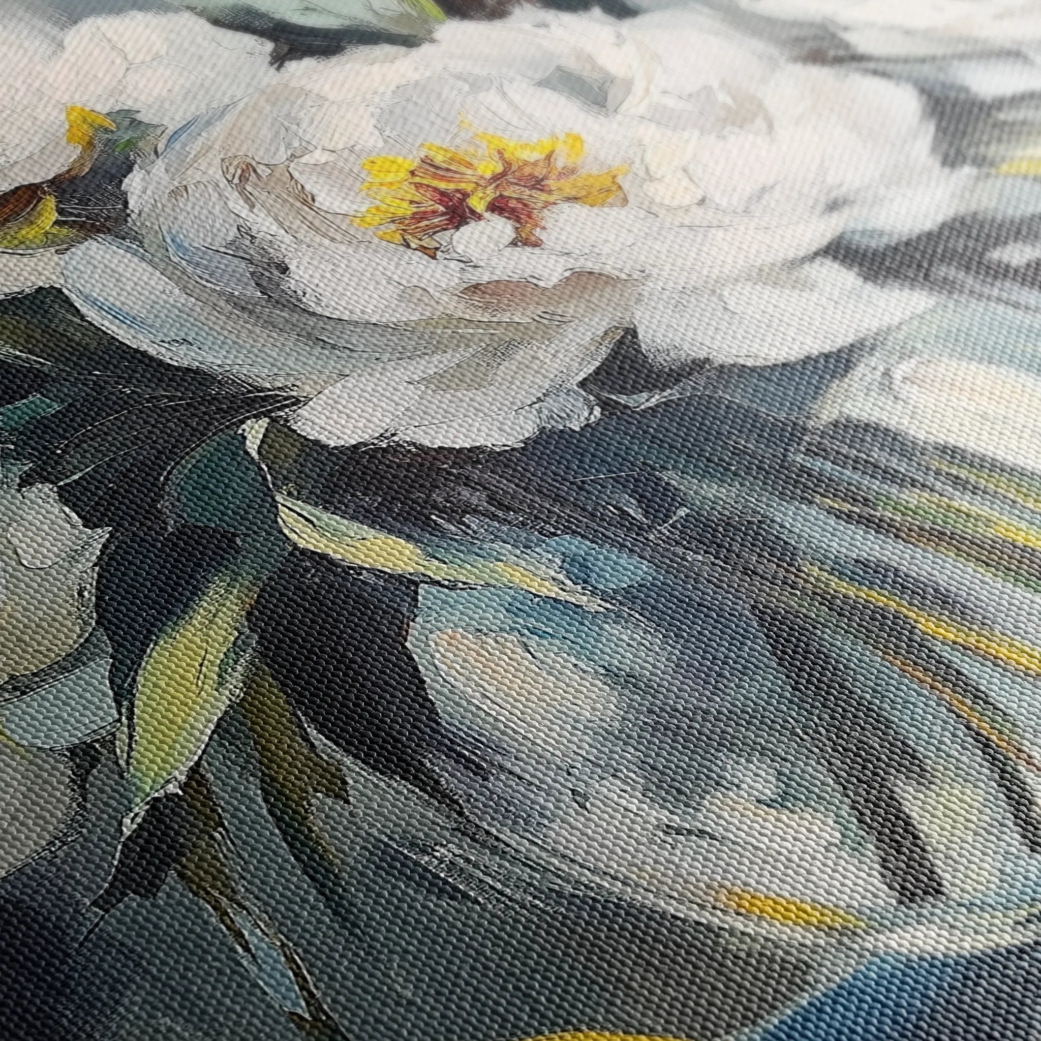 Floral 905 Canvas Art 60 x 40 cm / Black