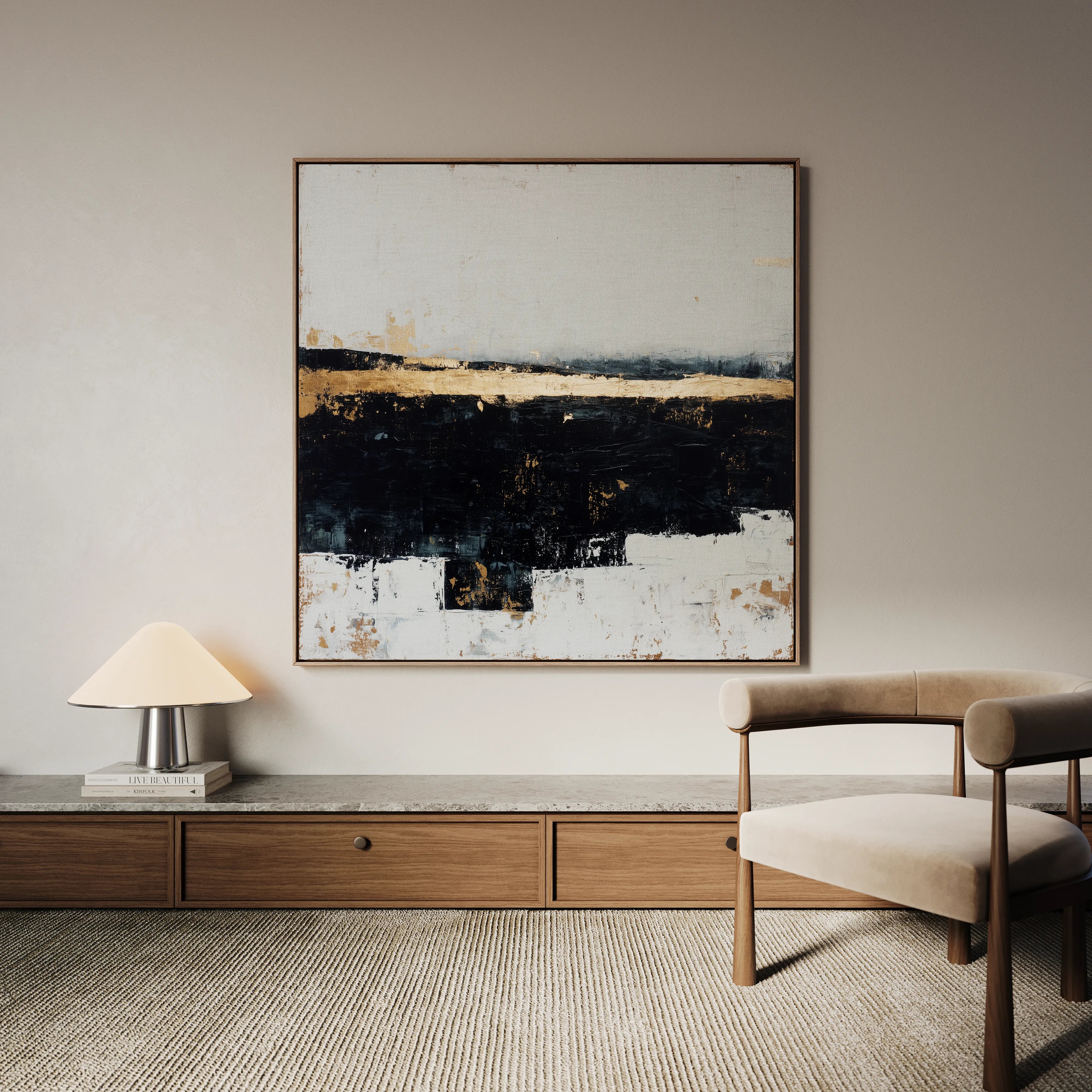 Abstract 906 Canvas Art 60 x 60 cm / Black