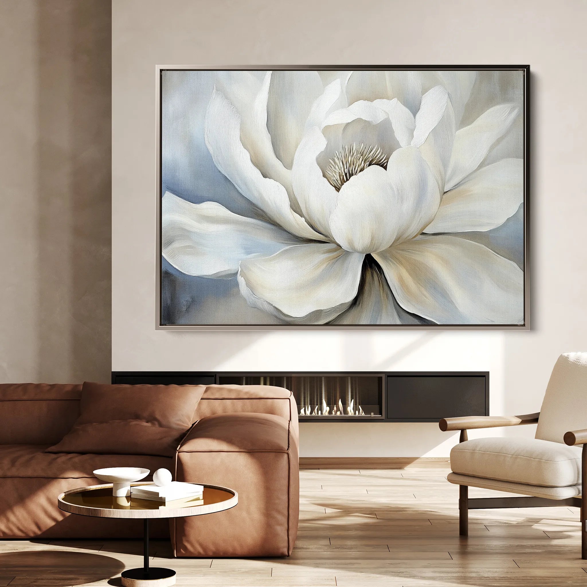 Floral 906 Canvas Art 60 x 40 cm / Black