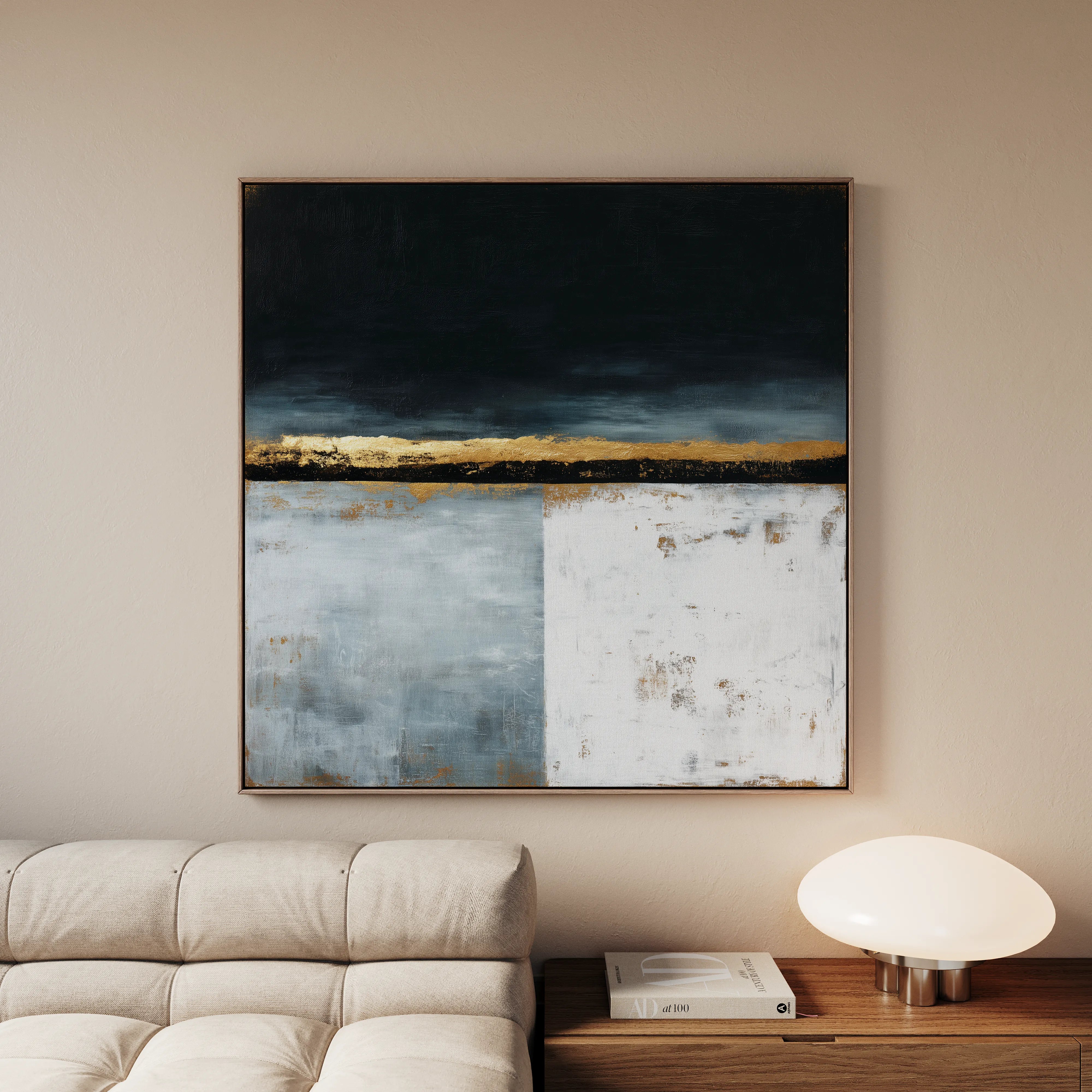 Abstract 907 Canvas Art 60 x 60 cm / Black