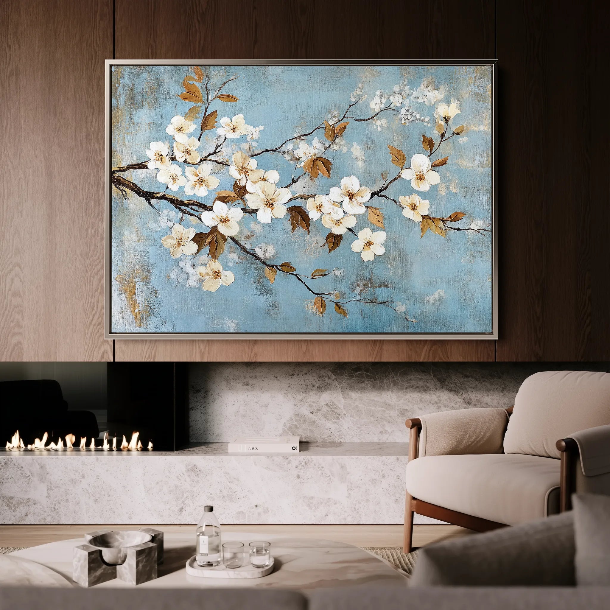 Floral 908 Canvas Art 60 x 40 cm / Black