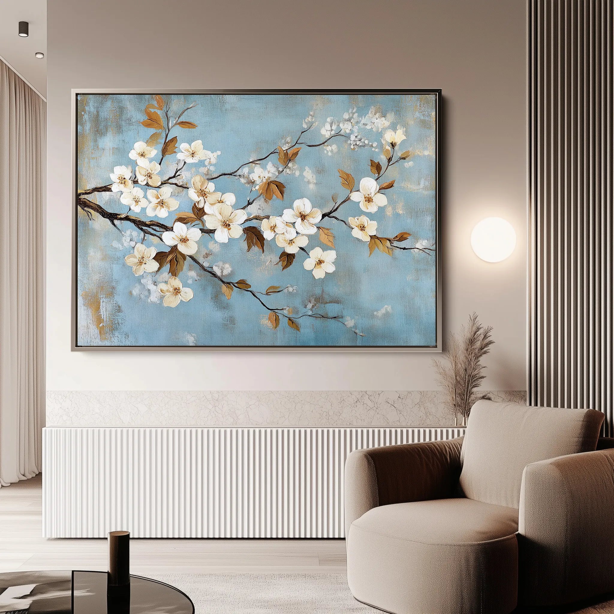 Floral 908 Canvas Art 60 x 40 cm / Black