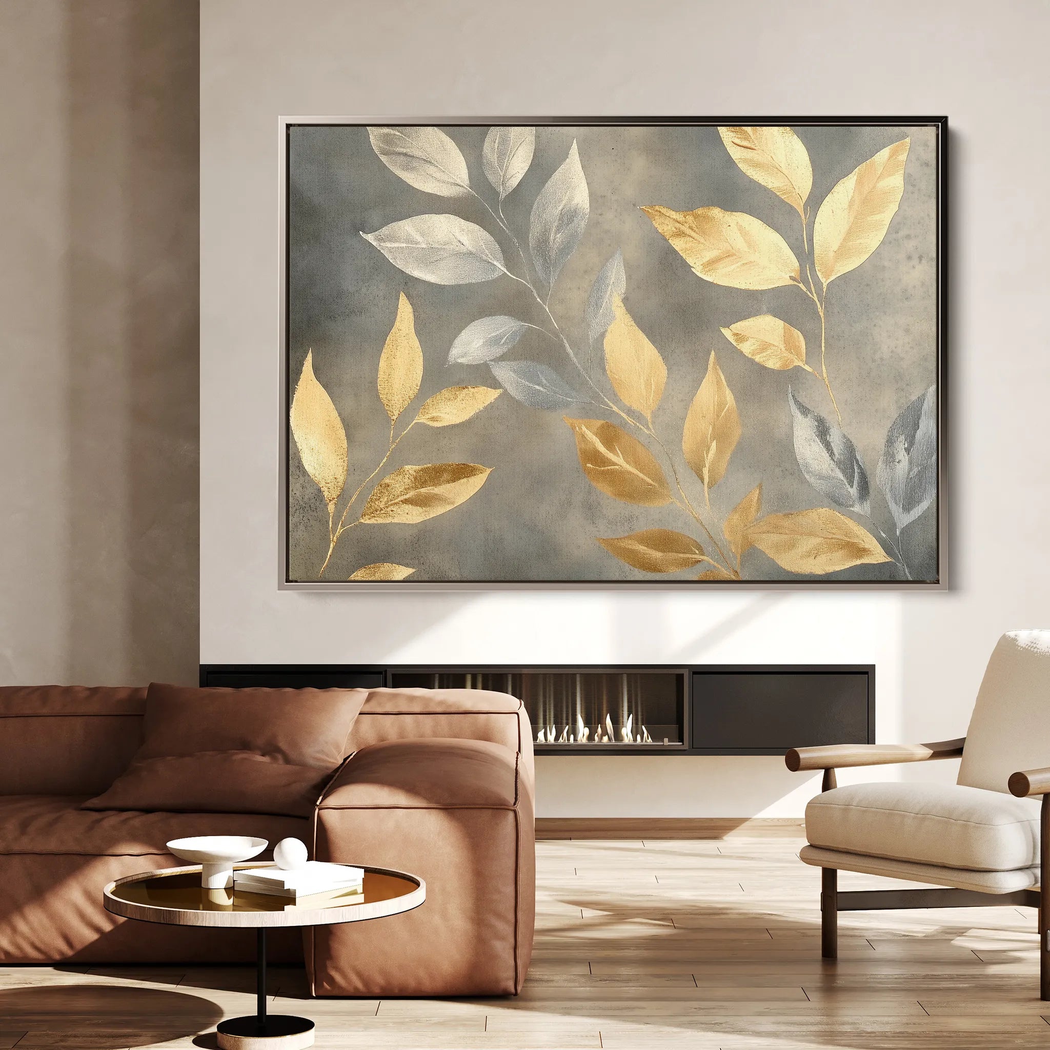 Floral 909 Canvas Art 60 x 40 cm / Black