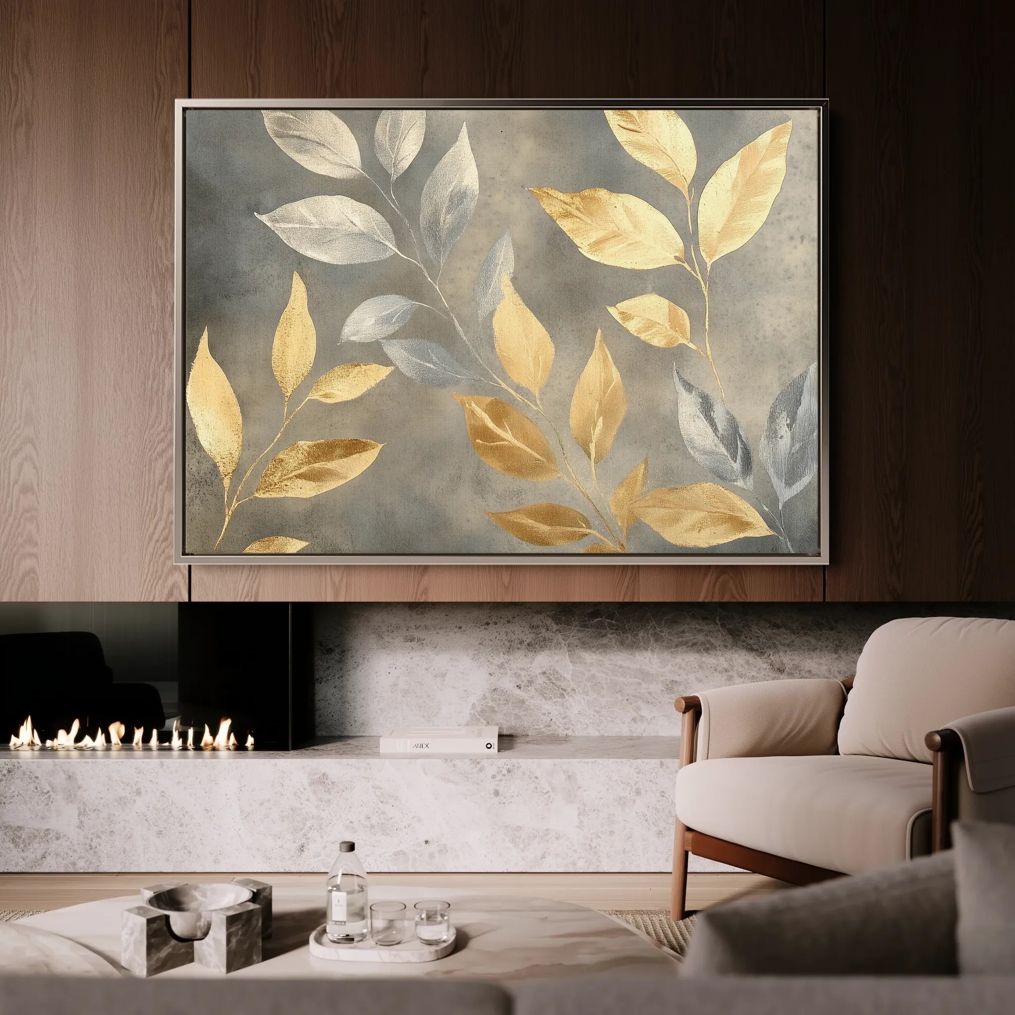 Floral 909 Canvas Art 60 x 40 cm / Black