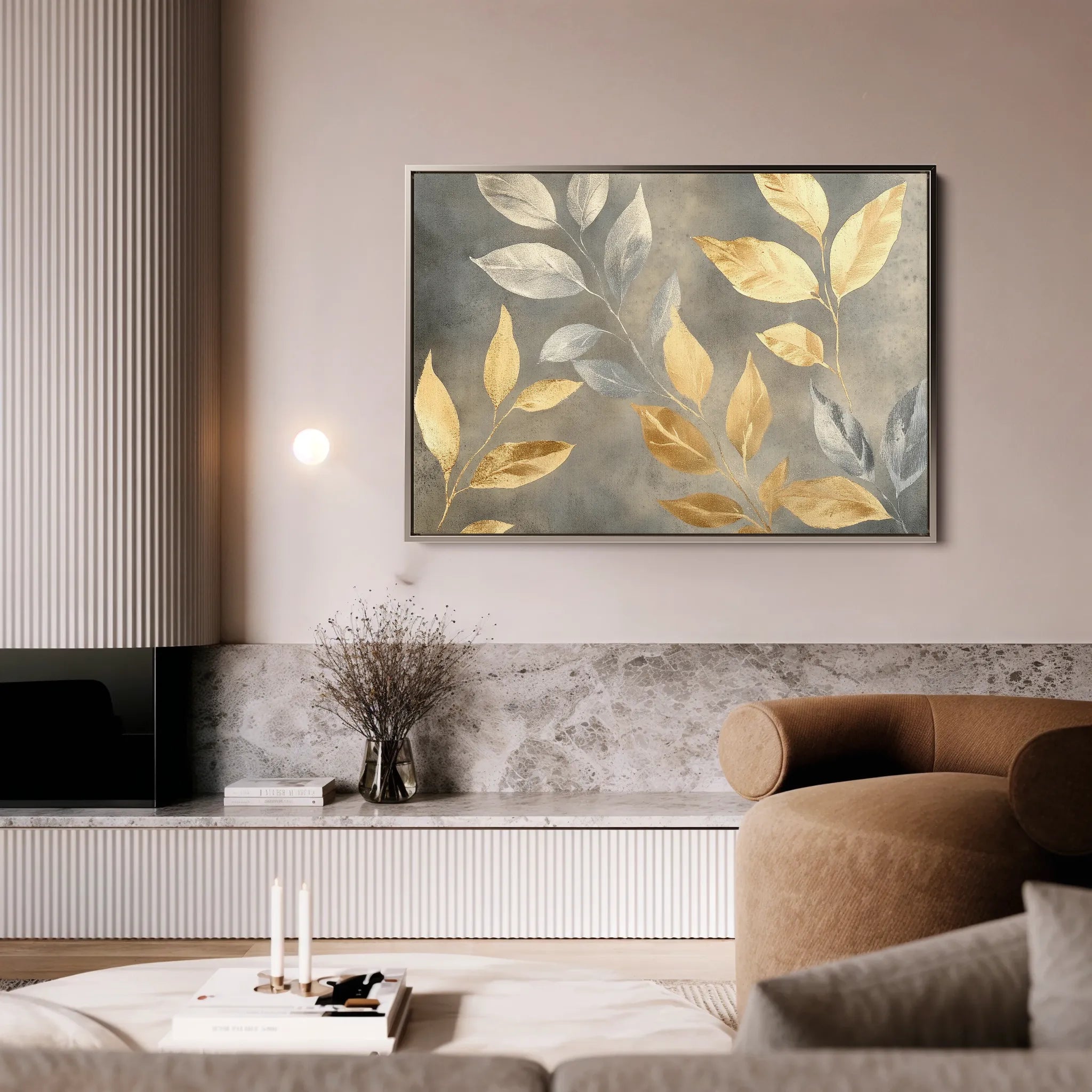 Floral 909 Canvas Art 60 x 40 cm / Black