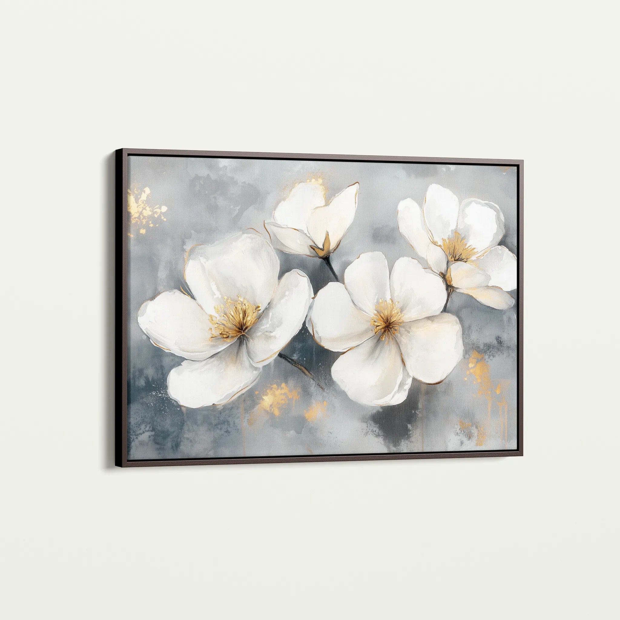 Floral 910 Canvas Art 60 x 40 cm / Black