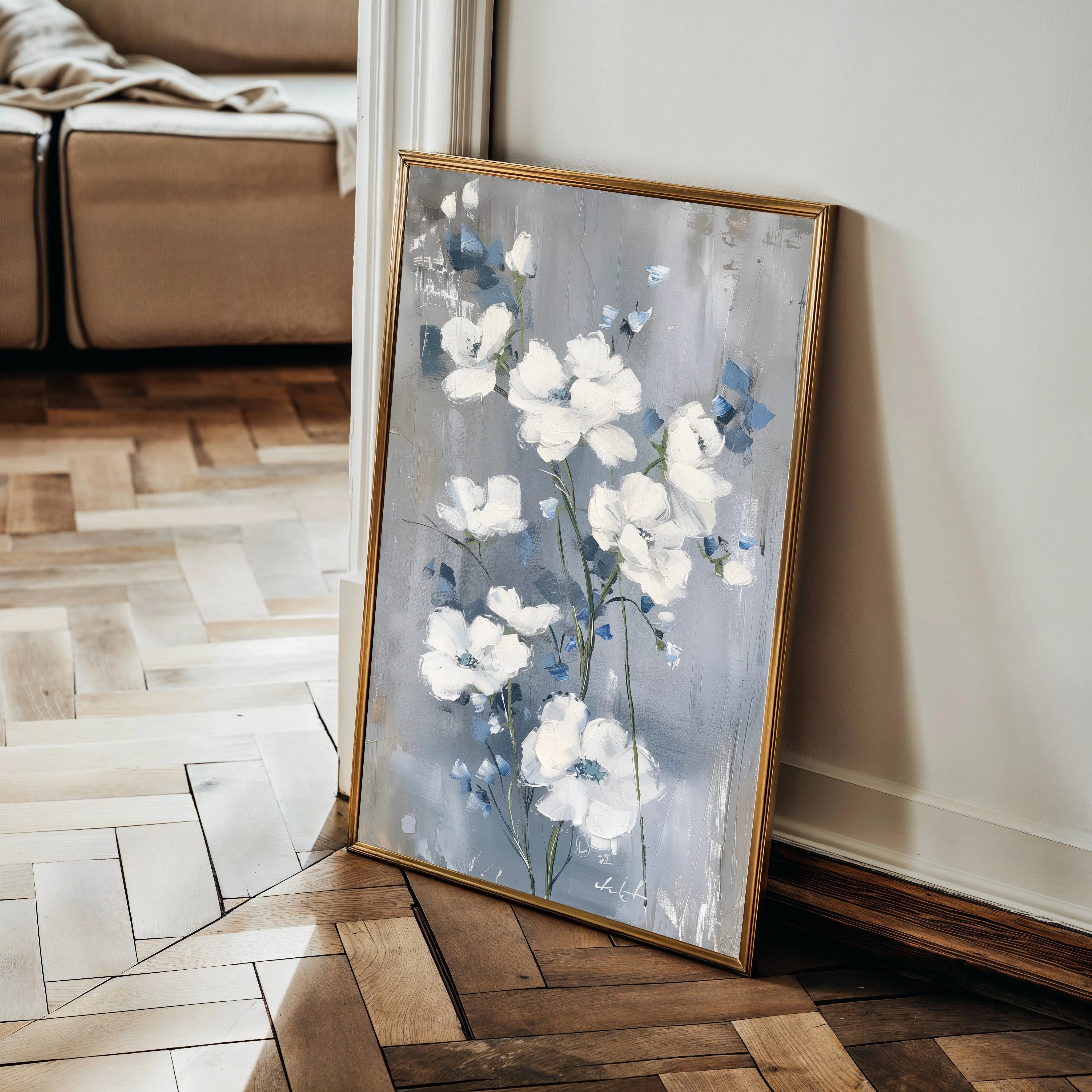 Floral 912 Canvas Art 60 x 40 cm / Black