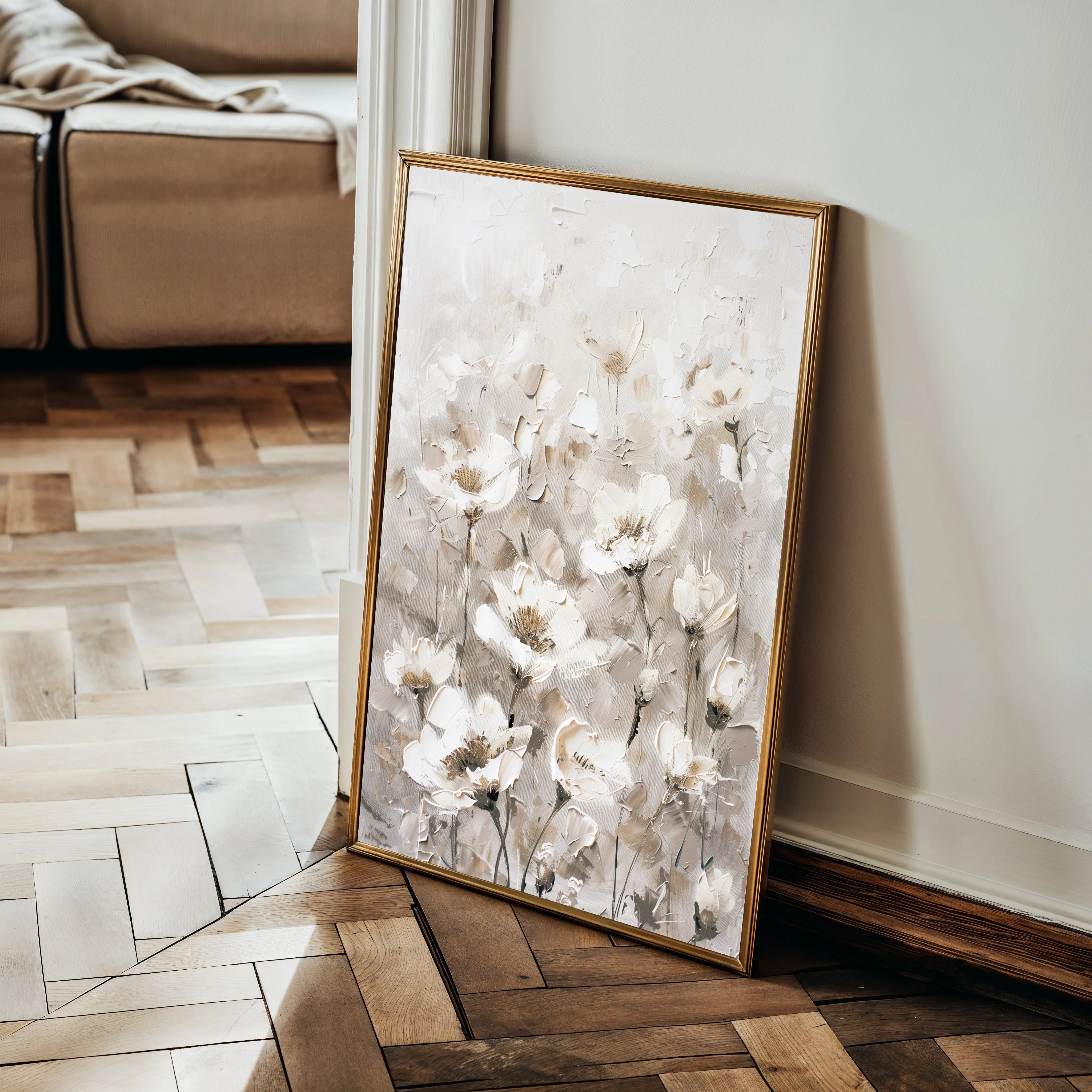 Floral 913 Canvas Art 60 x 40 cm / Black