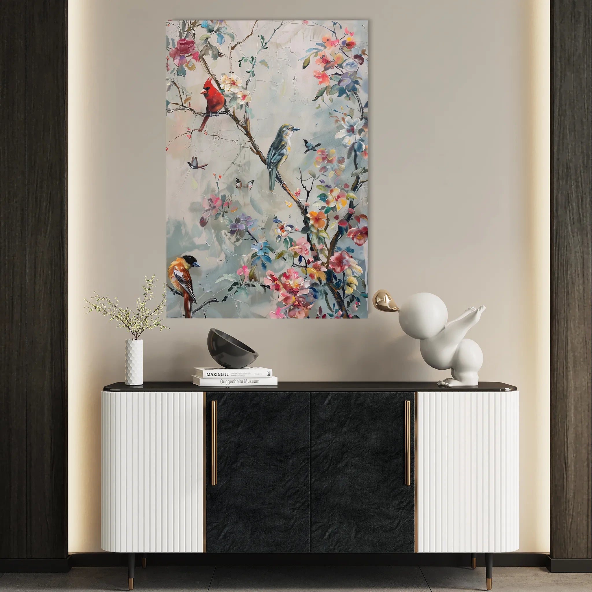 Floral 914 Canvas Art 60 x 40 cm / Black