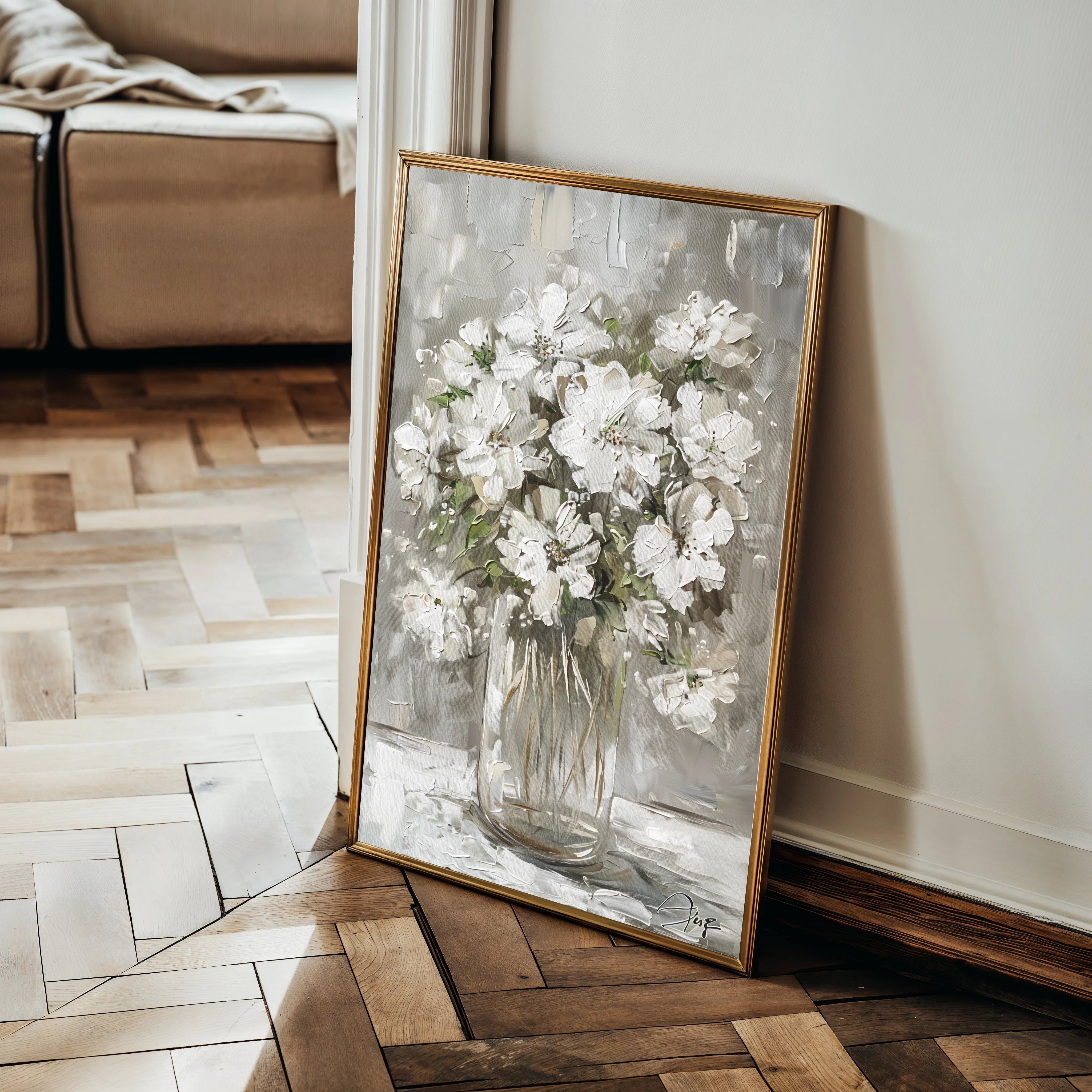 Floral 917 Canvas Art 60 x 40 cm / Black