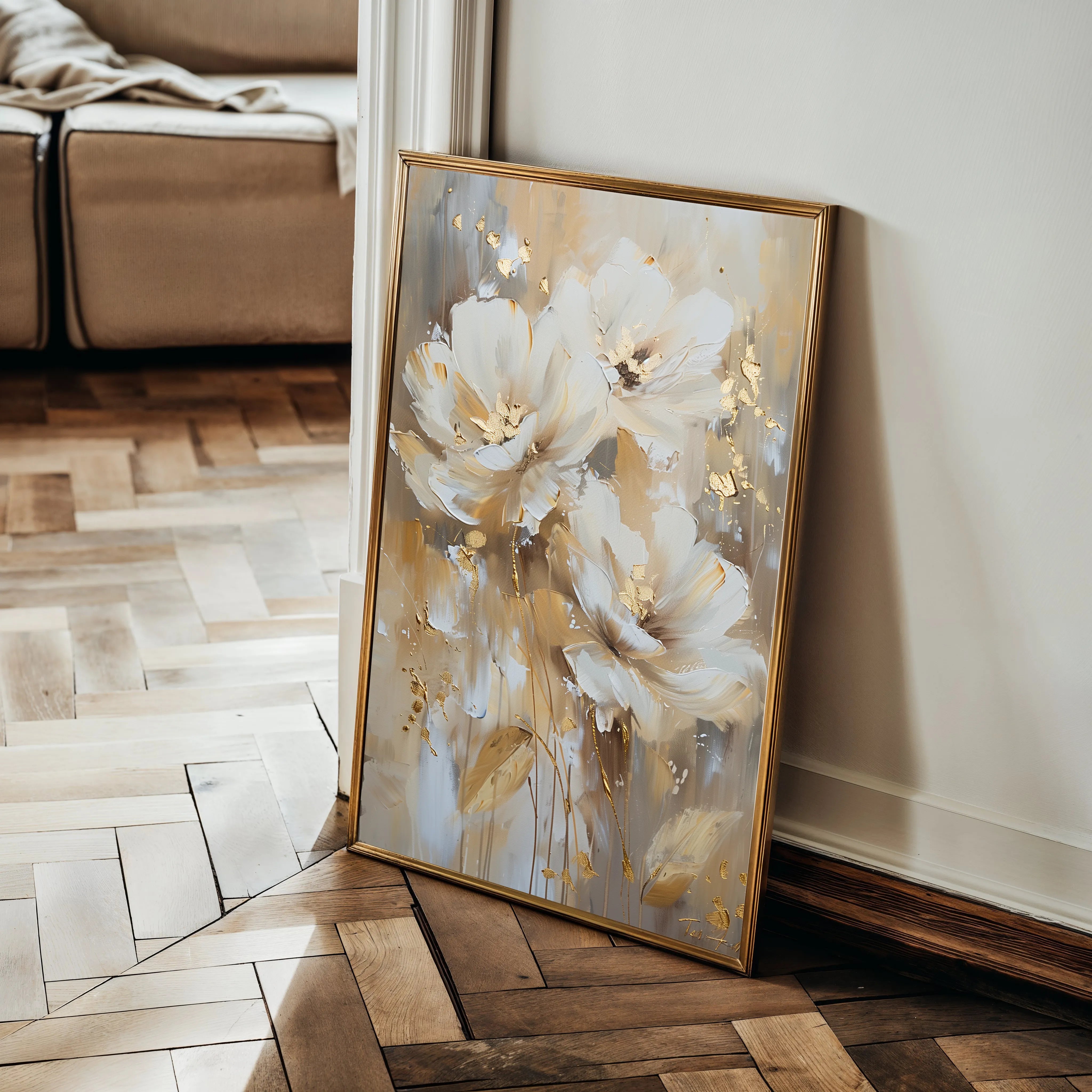 Floral 918 Canvas Art 60 x 40 cm / Black