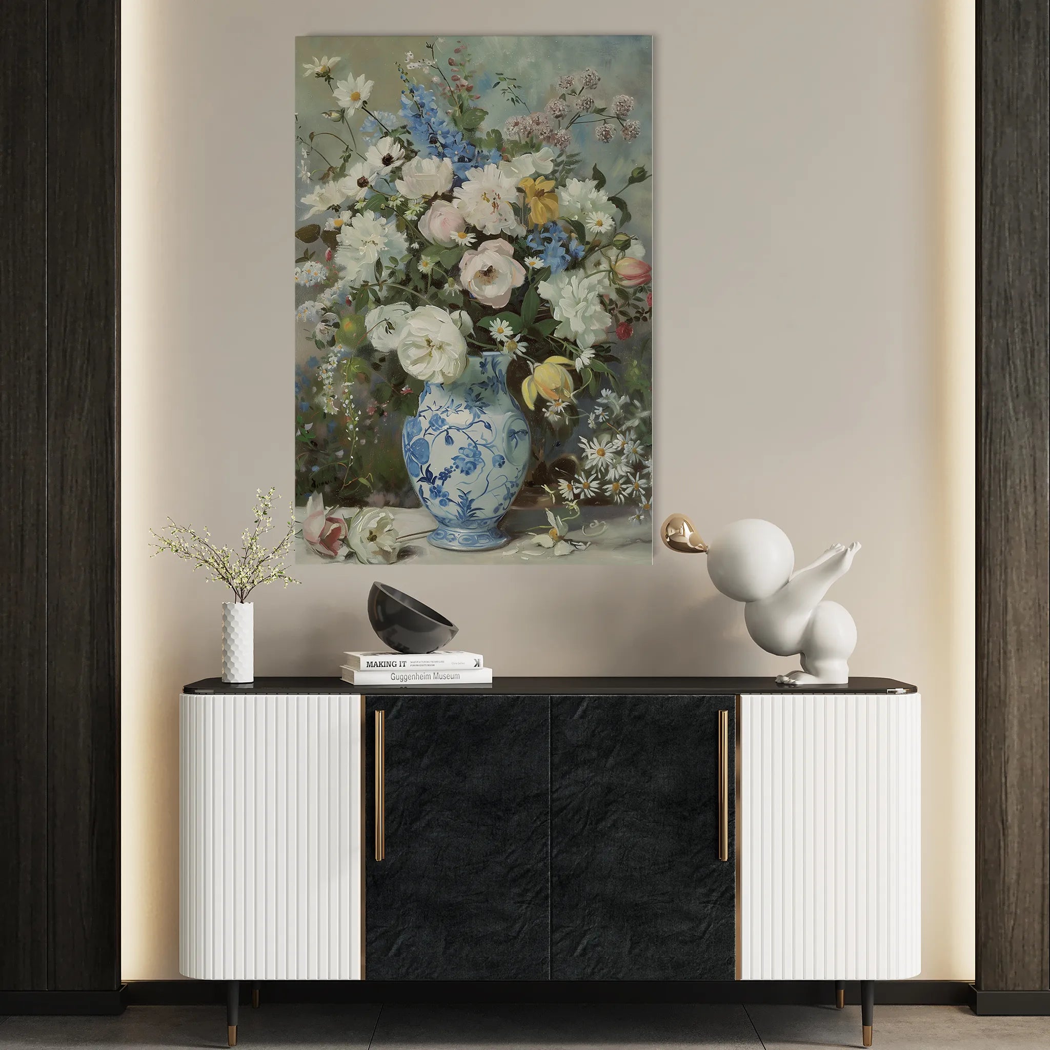 Floral 921 Canvas Art 60 x 40 cm / Black