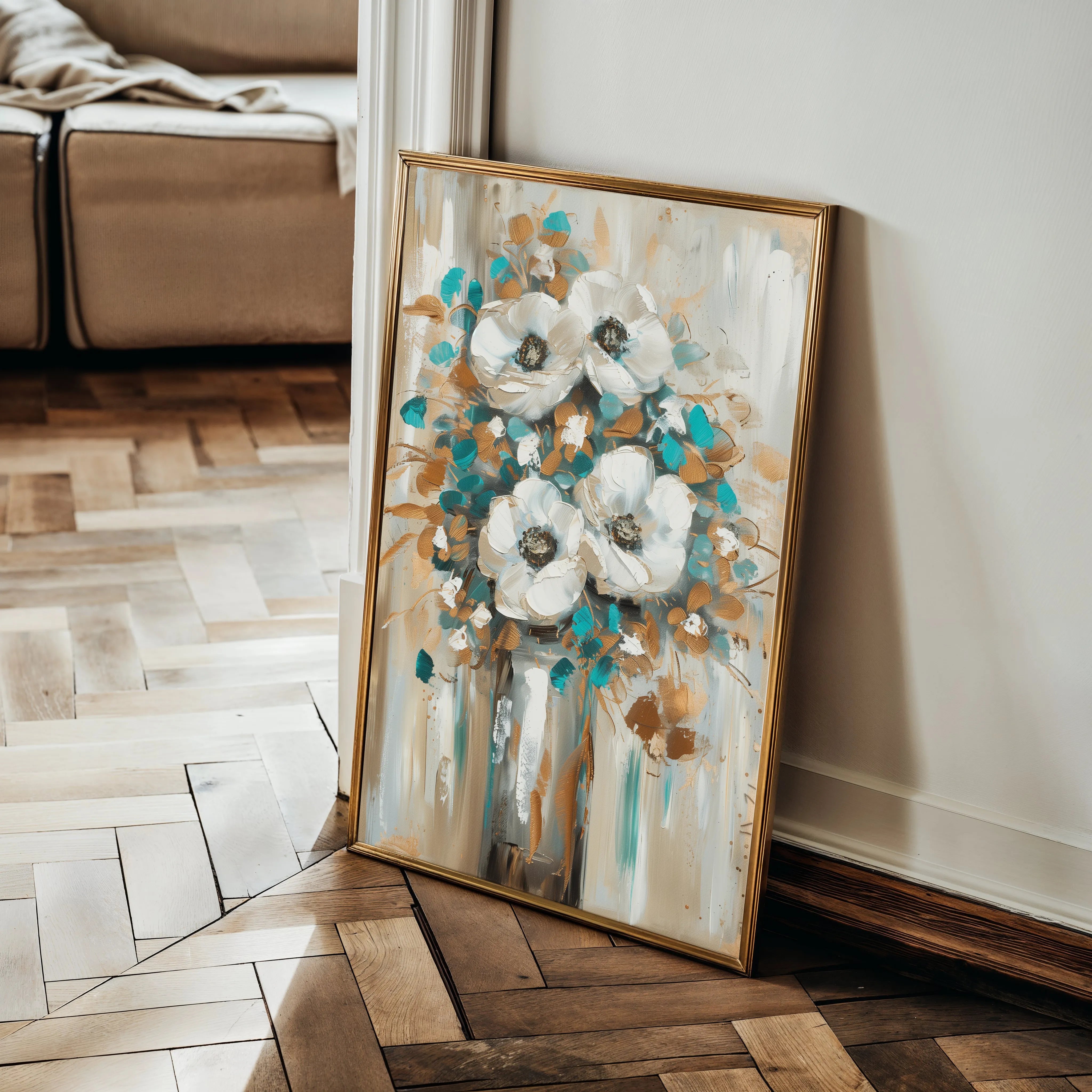 Floral 924 Canvas Art 60 x 40 cm / Black