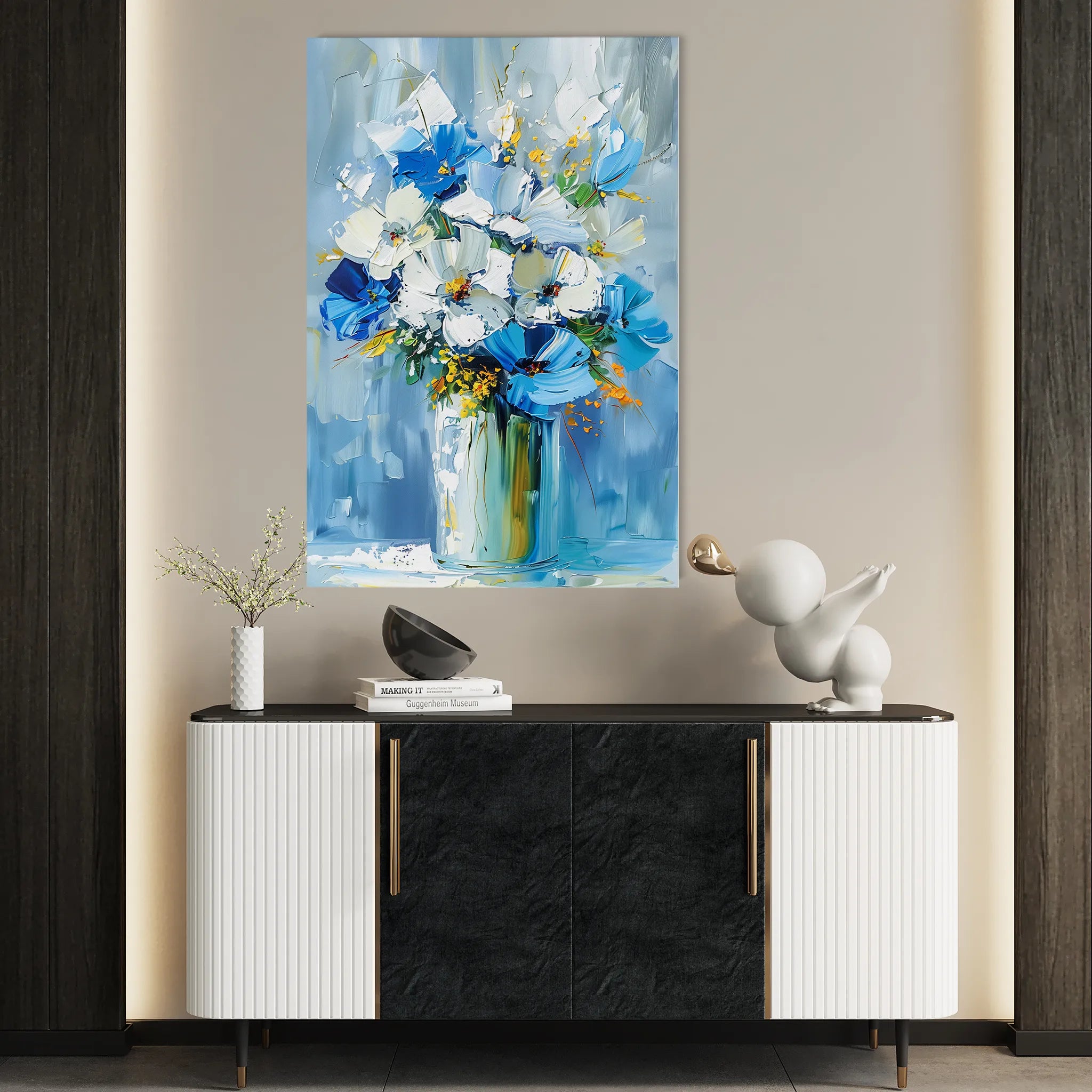 Floral 925 Canvas Art 60 x 40 cm / Black