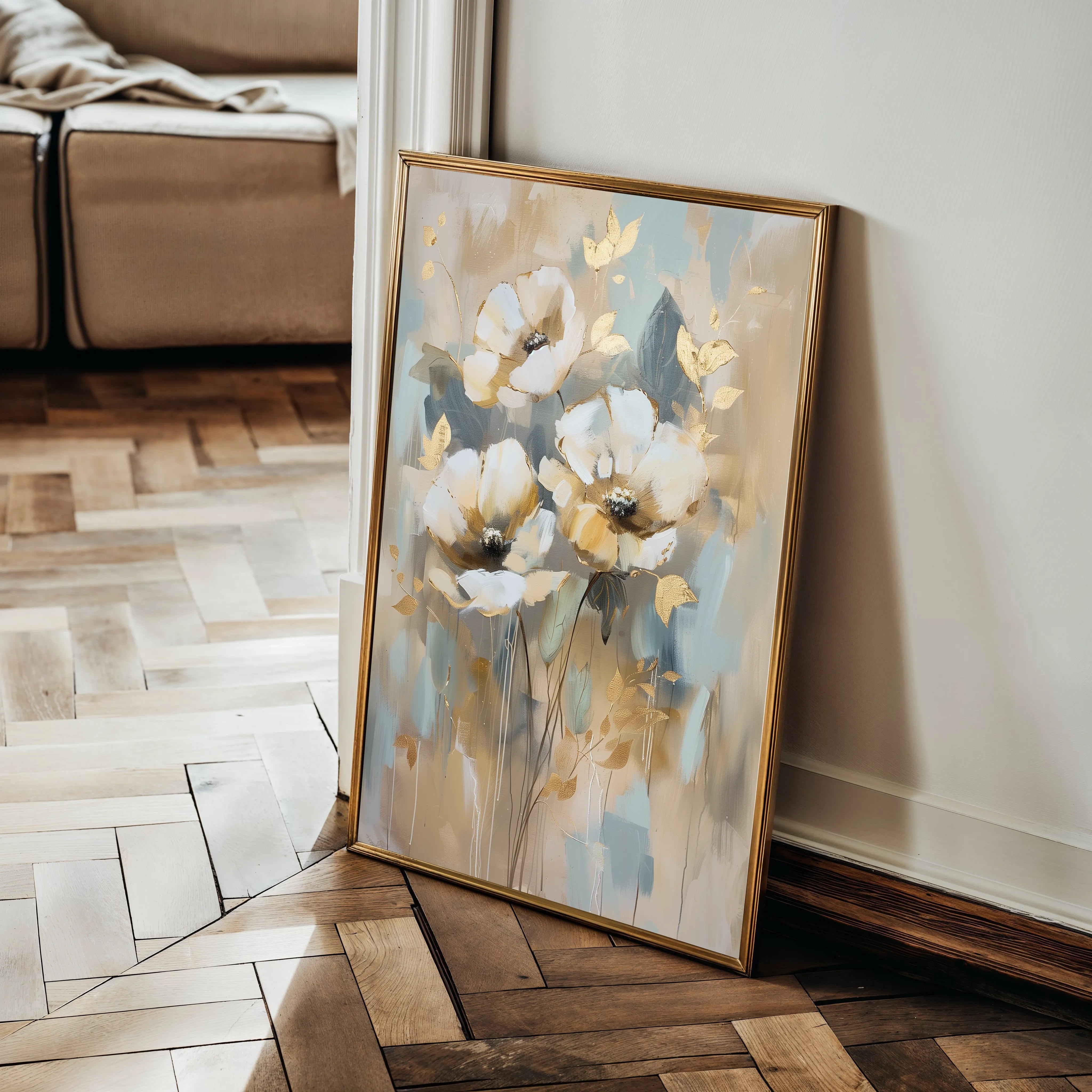 Floral 926 Canvas Art 60 x 40 cm / Black