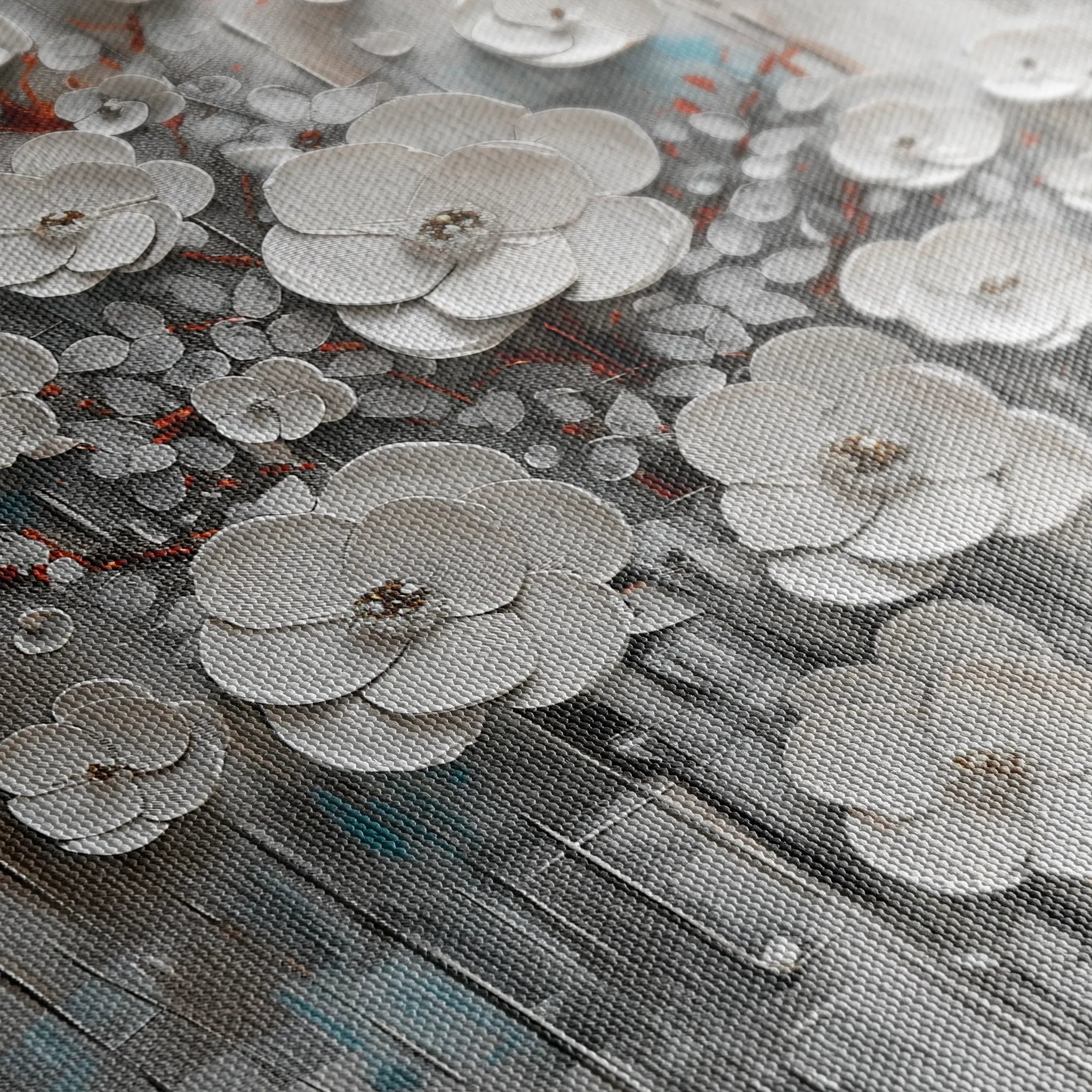 Floral 927 Canvas Art 60 x 40 cm / Black