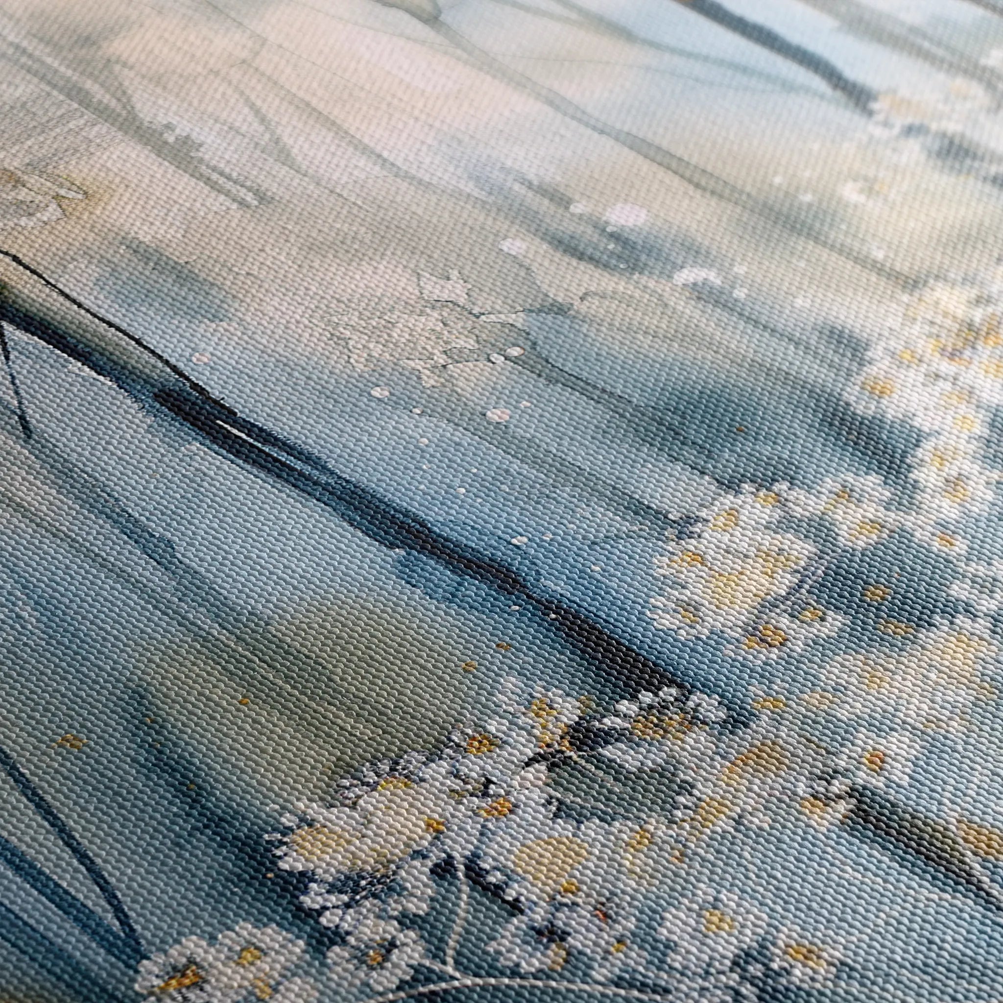 Floral 928 Canvas Art 60 x 40 cm / Black