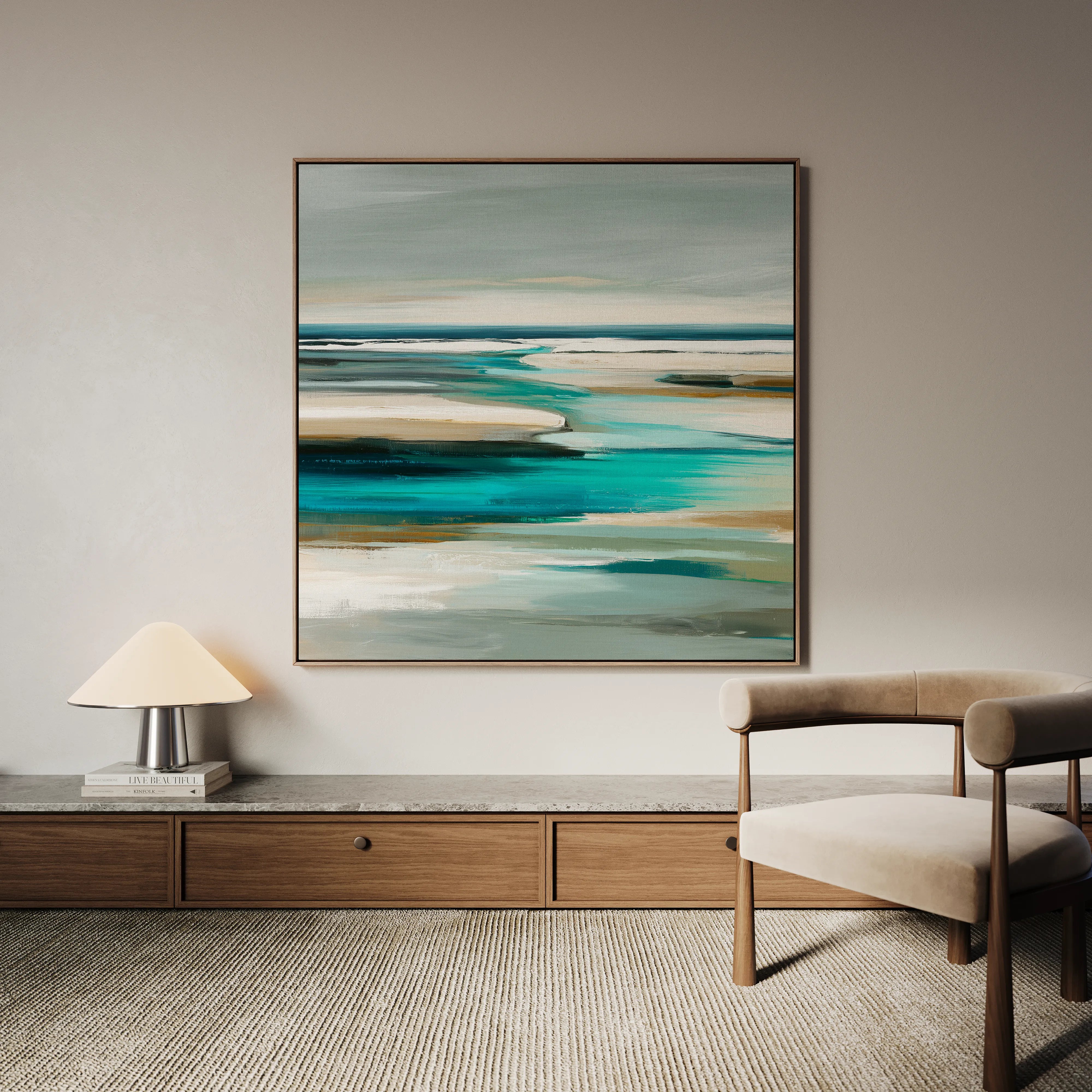 Abstract 930 Canvas Art 60 x 60 cm / Black