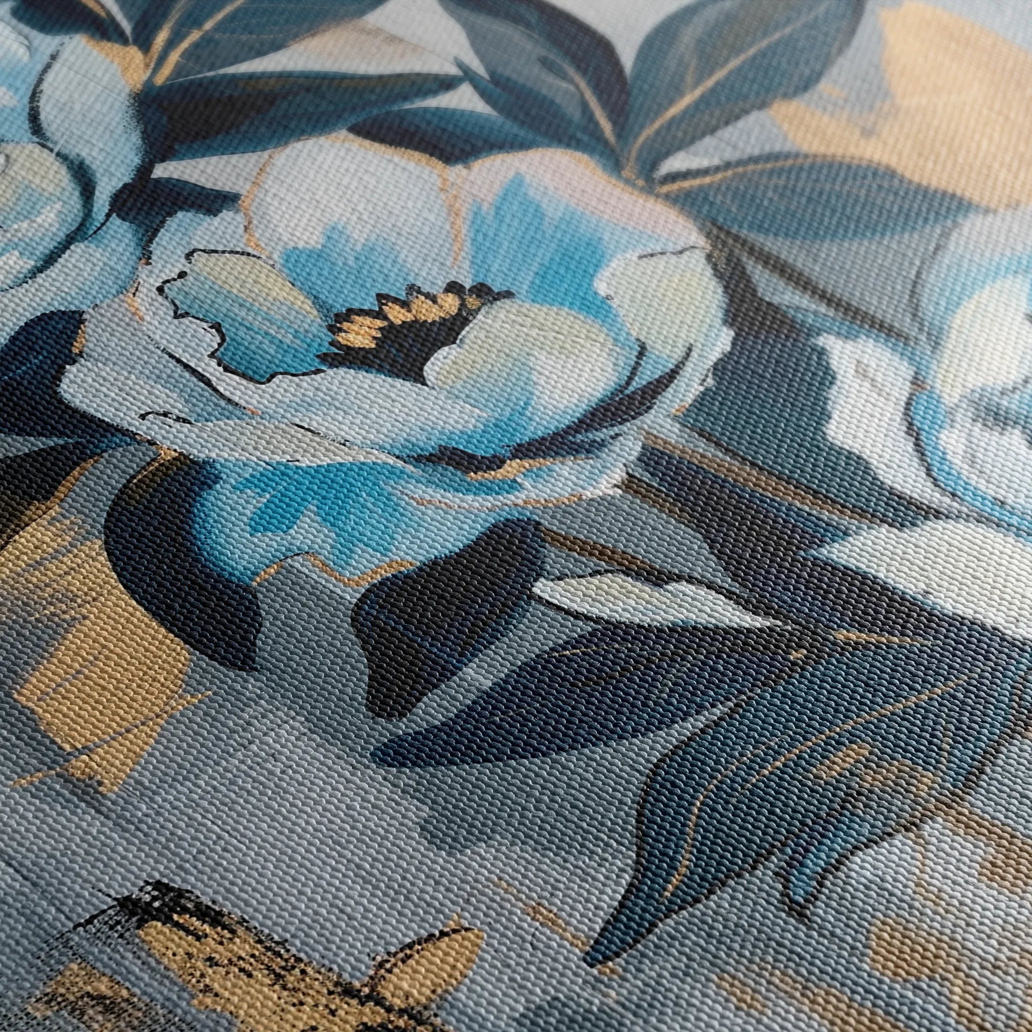 Floral 930 Canvas Art 60 x 40 cm / Black