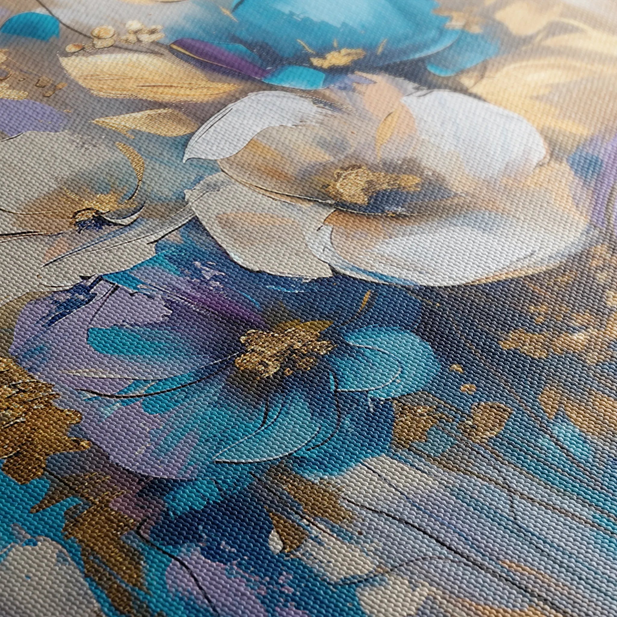 Floral 931 Canvas Art 60 x 40 cm / Black