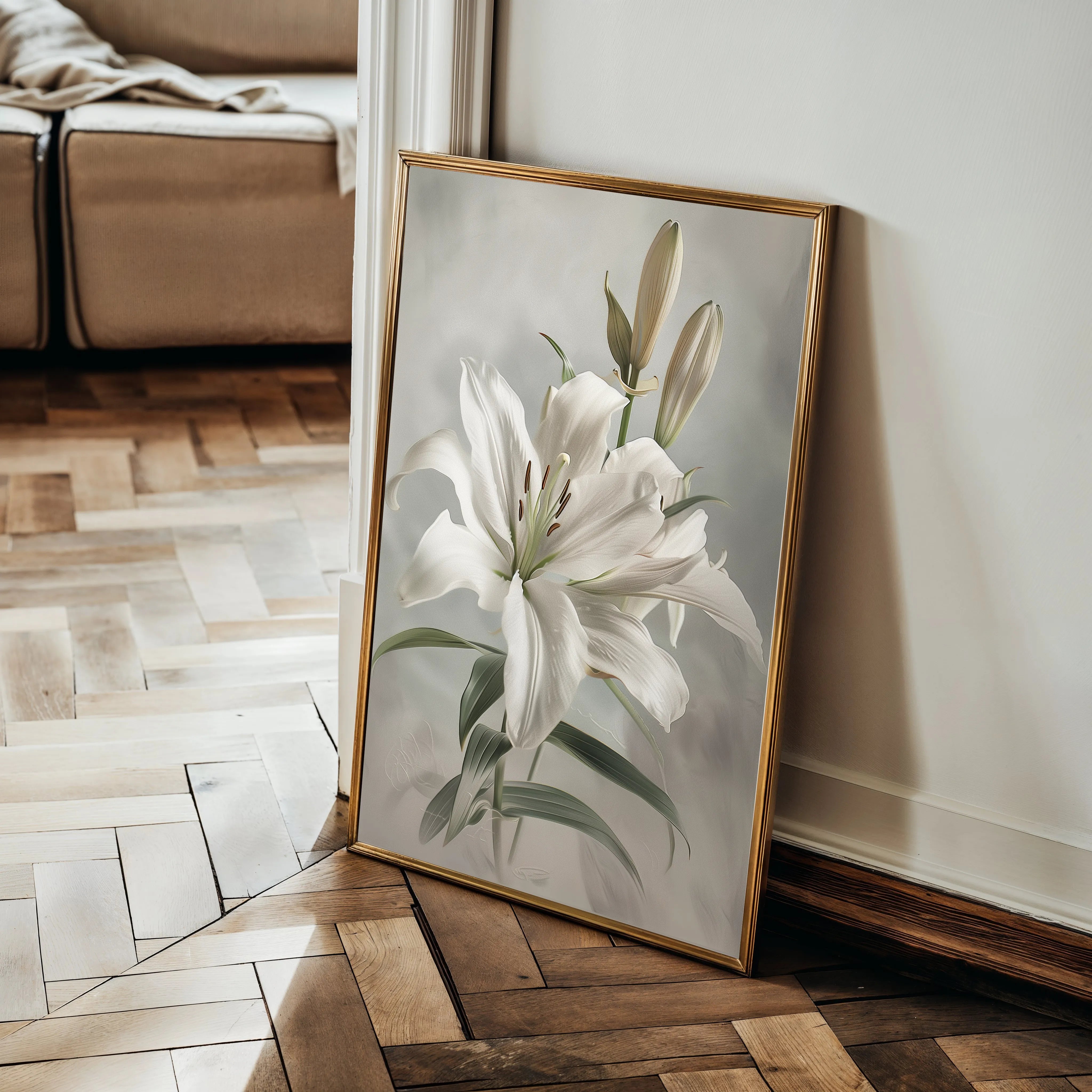 Floral 932 Canvas Art 60 x 40 cm / Black