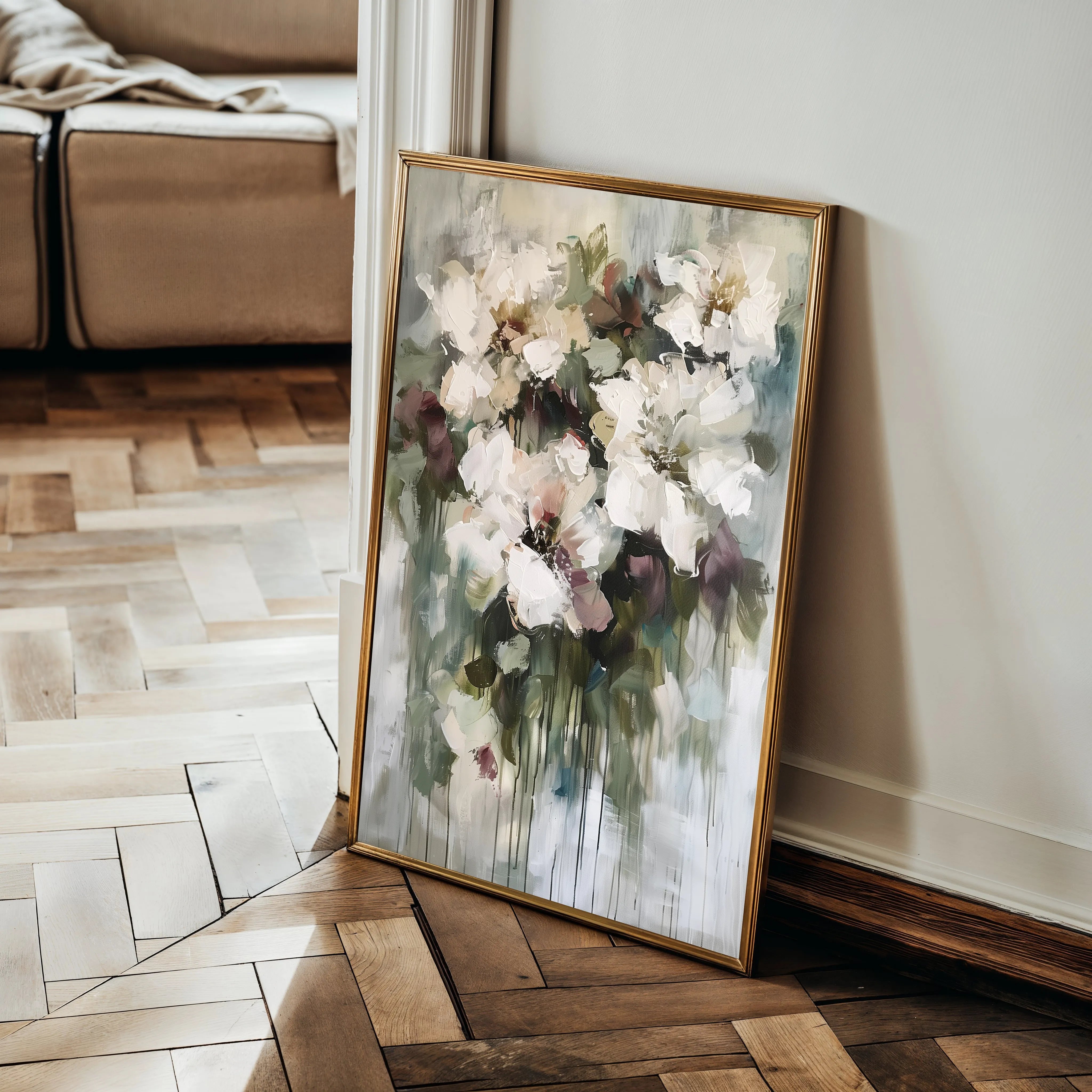 Floral 934 Canvas Art 60 x 40 cm / Black