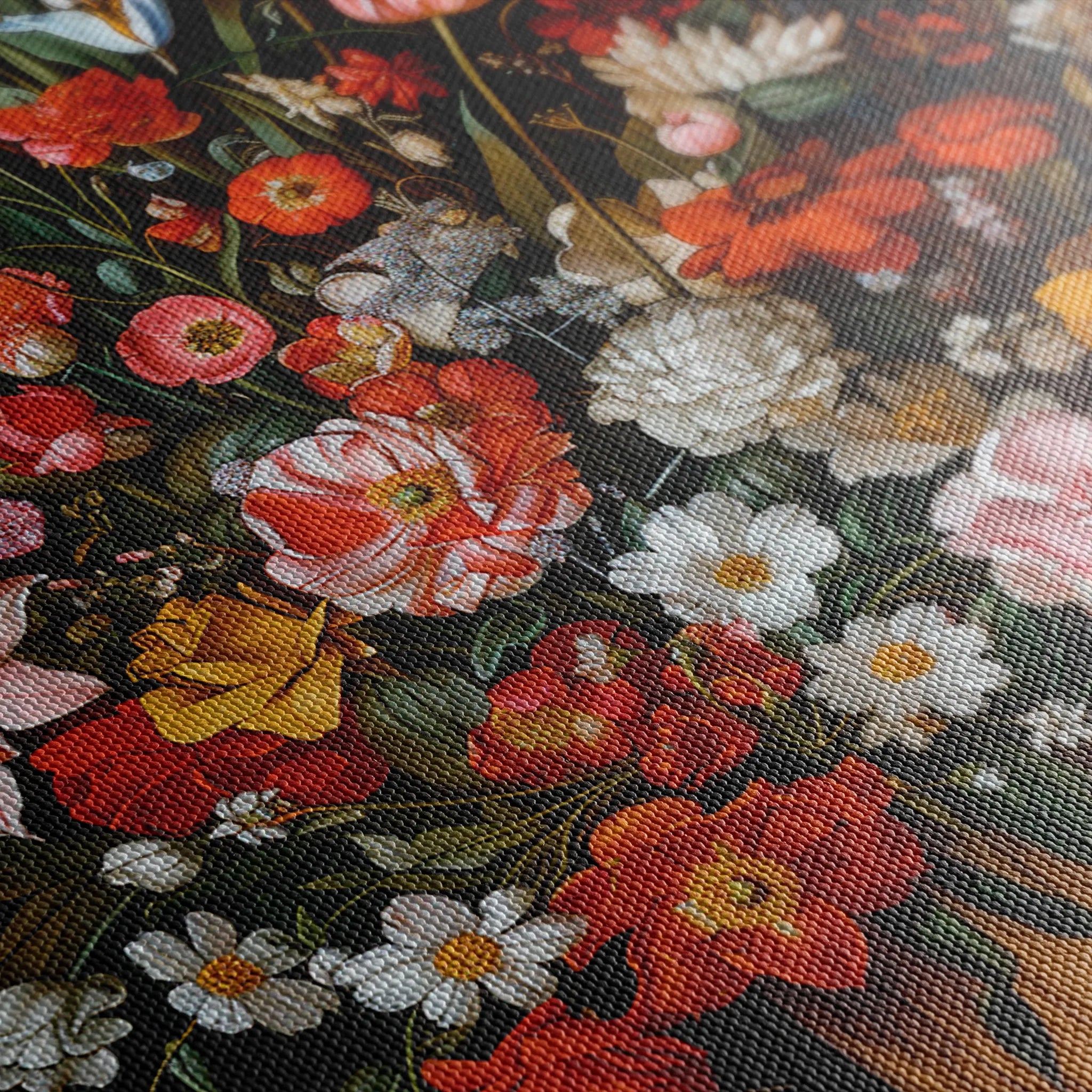 Floral 936 Canvas Art 60 x 40 cm / Black